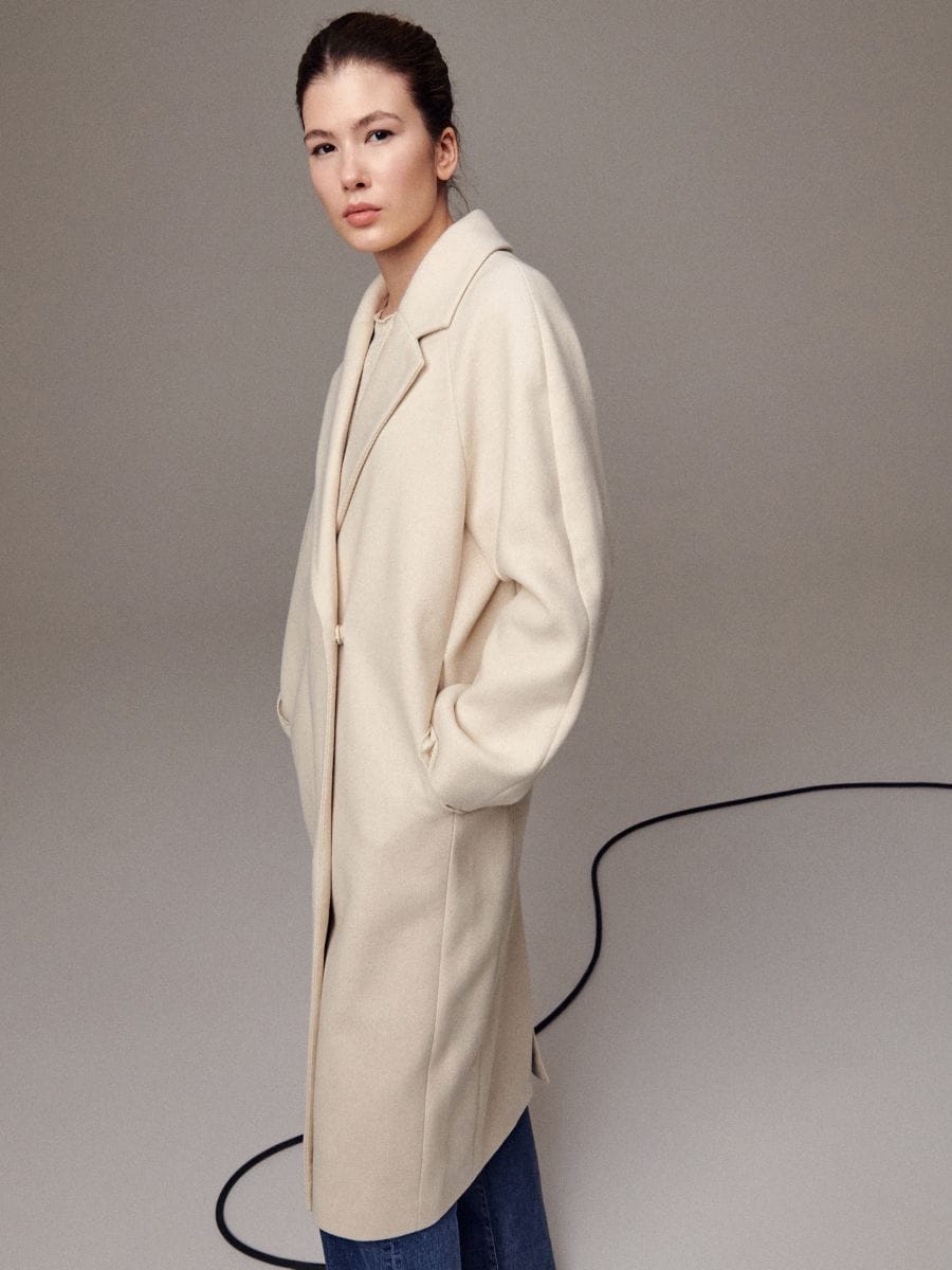 Oversized Coat With Wool Blend Color Nude Reserved T M