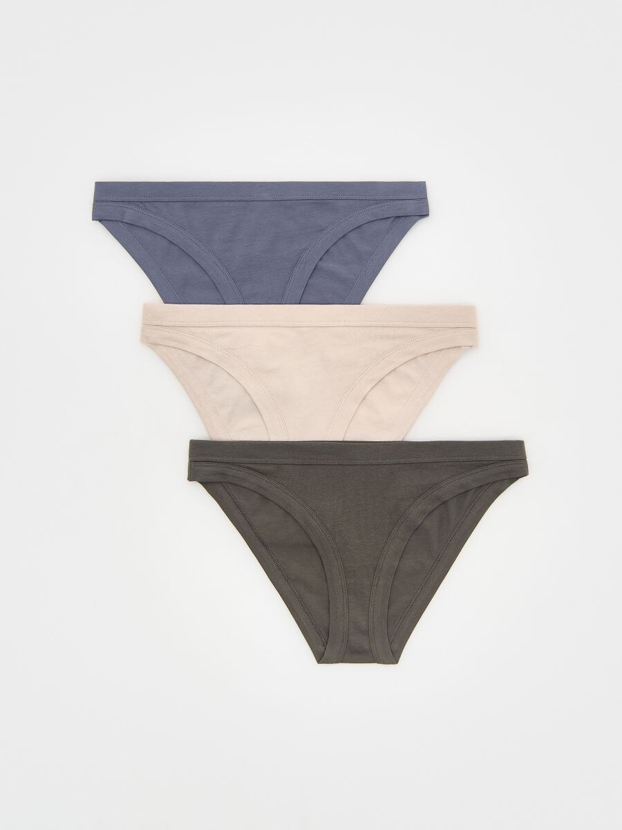 Set de 3 perechi de chiloți bikini Culoare negru antracit RESERVED 772BH 86X