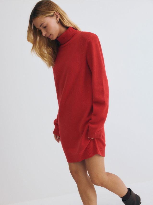 Jersey Largo De Lana Merino Color Rojo Reserved Cw X