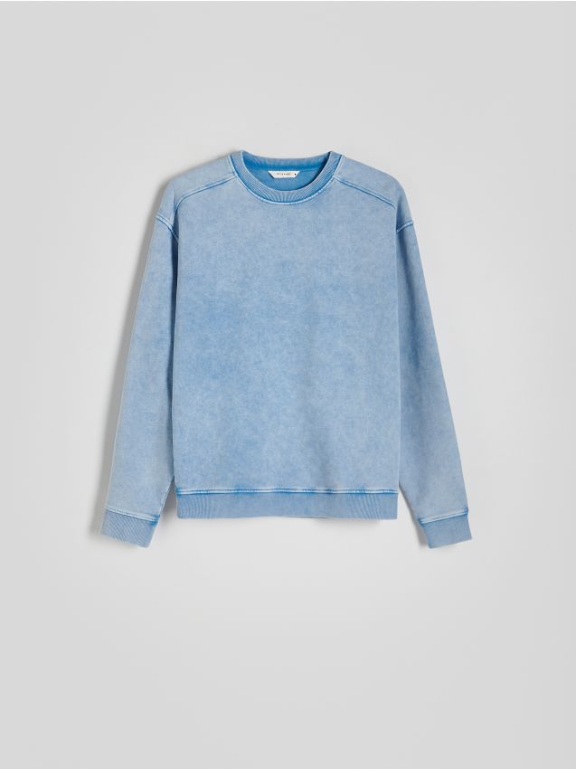 Washed Look Sweatshirt Color Blue RESERVED 4144W 90X