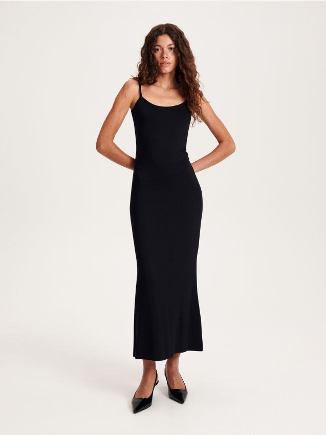 Viscose Rich Maxi Dress Color Black Reserved B X