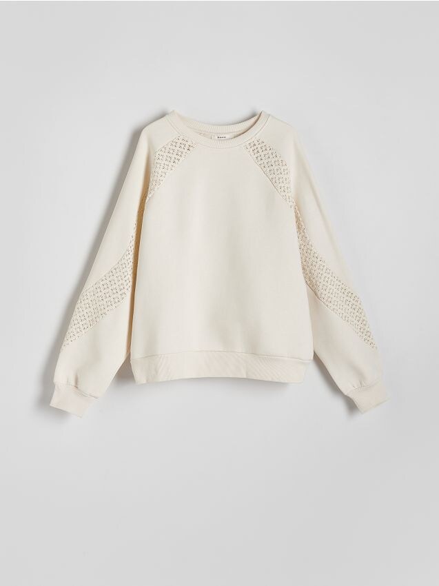 Bluza Cu Inser Ie Ajurat Culoare Nude Reserved B X