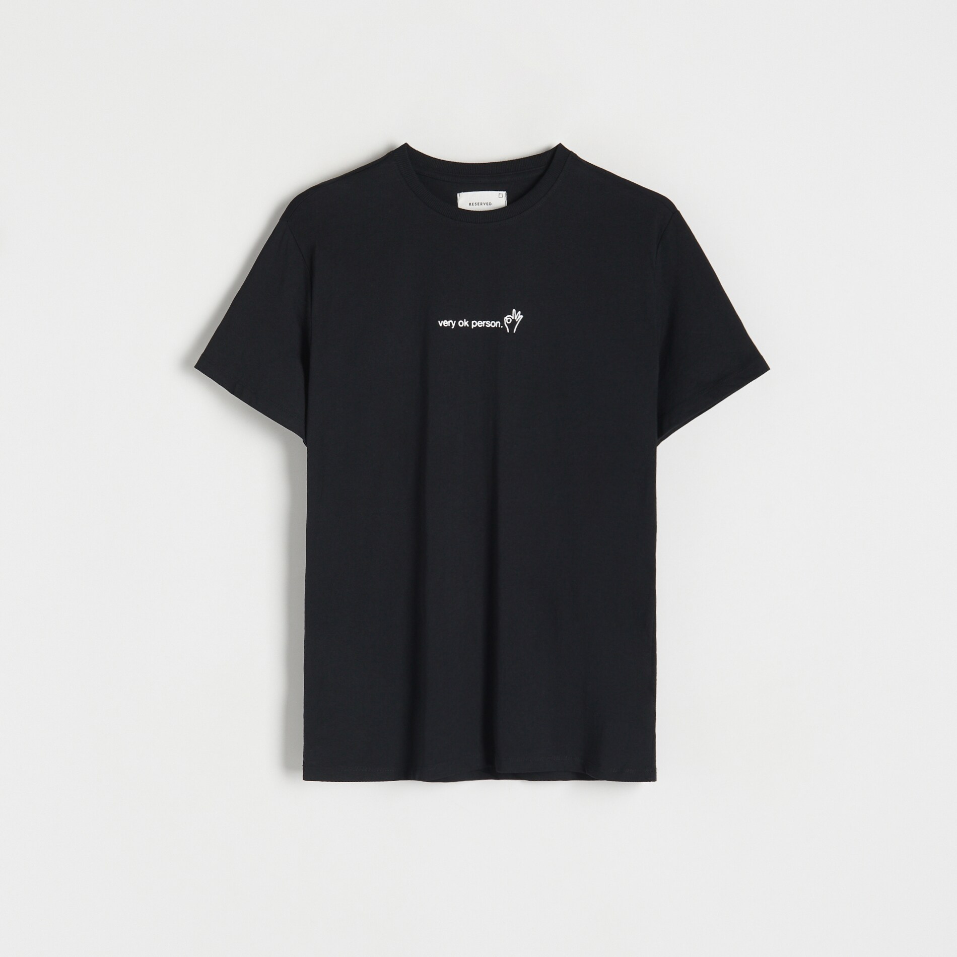 Reserved – Tricou cu croială regular și imprimeu – Negru clothes imagine noua 2022
