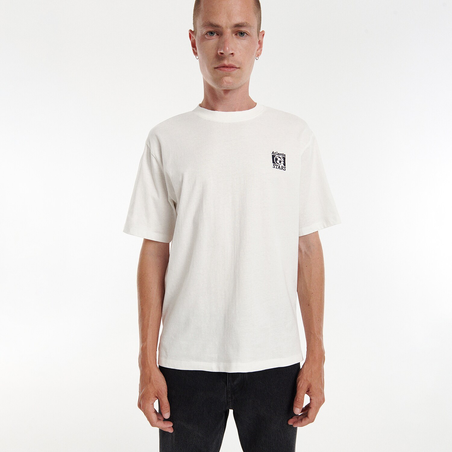 Reserved – Tricou oversized cu imprimeu minimalist – Ivory clothes imagine noua 2022