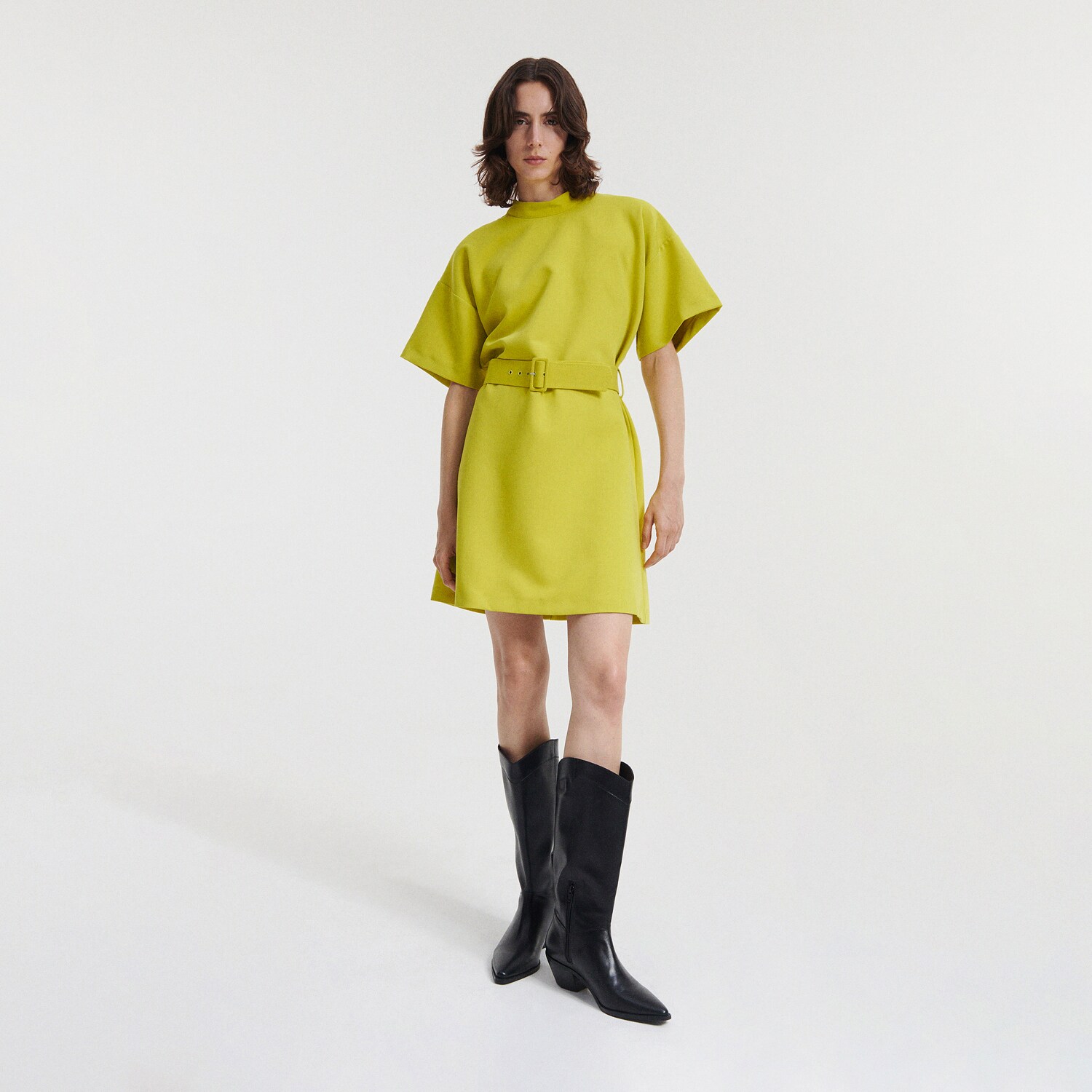Reserved – Rochie mini cu curea – Verde clothes imagine noua 2022