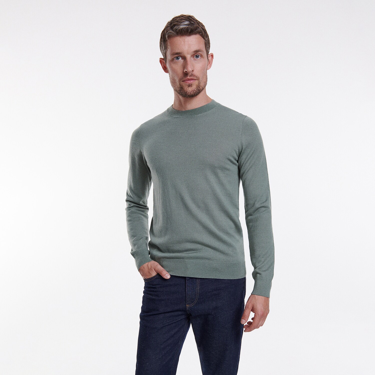 Reserved – Men`s sweater – Verde clothes imagine noua 2022