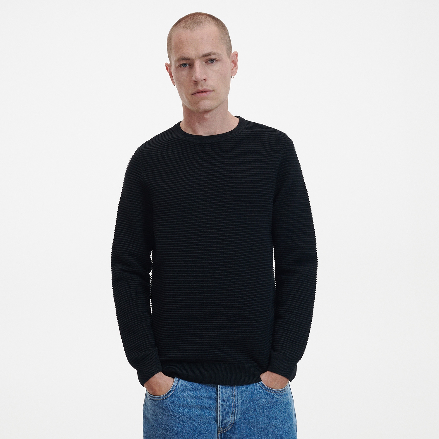 Reserved – Pulover din tricot structurat – Negru clothes imagine noua 2022