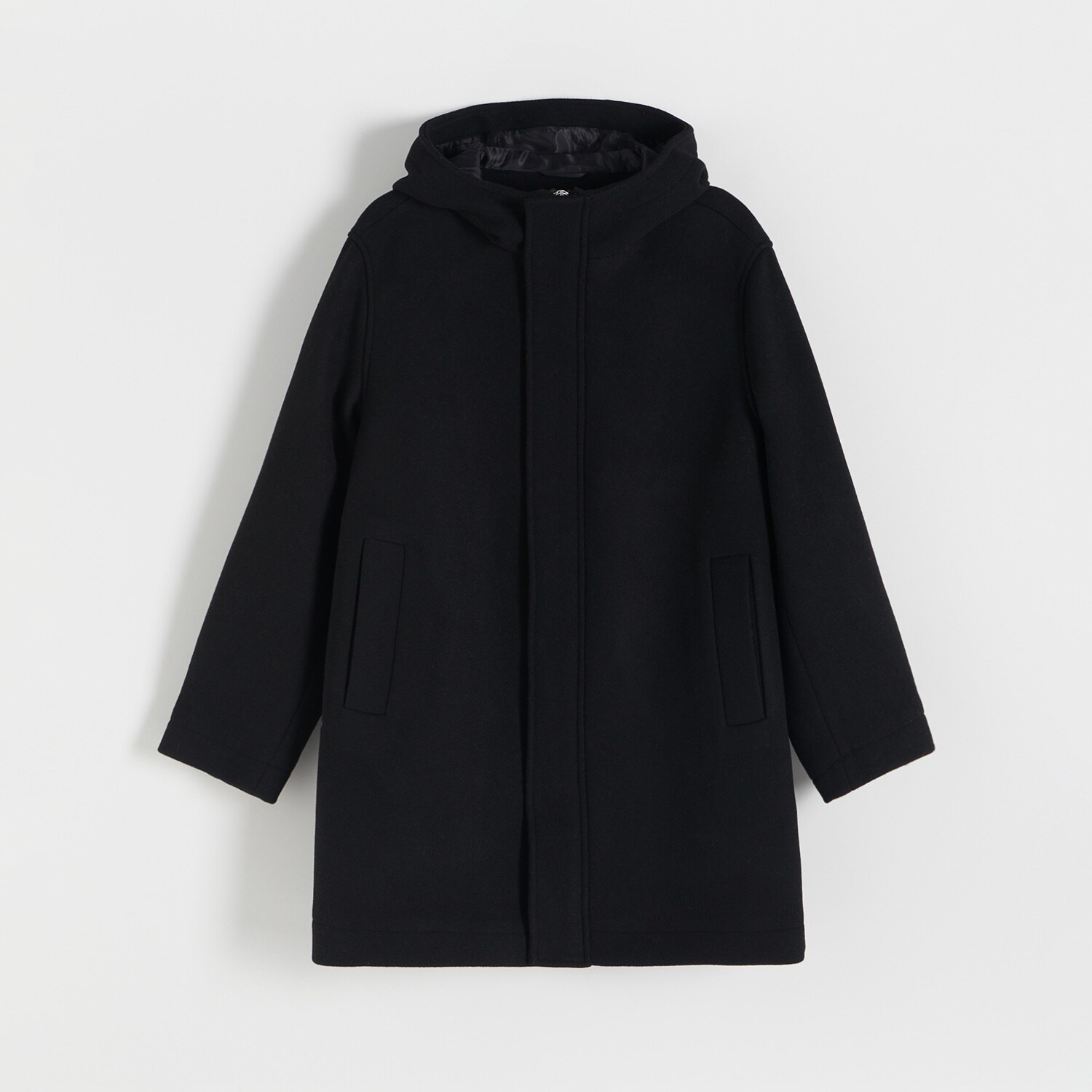 Reserved – Mantou PREMIUM cu conținut ridicat de lână și glugă – Negru clothes imagine noua 2022