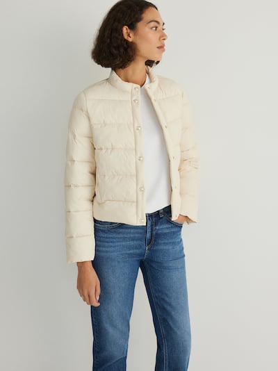 Faux shearling jacket COLOUR cream - RESERVED - 9813V-01X