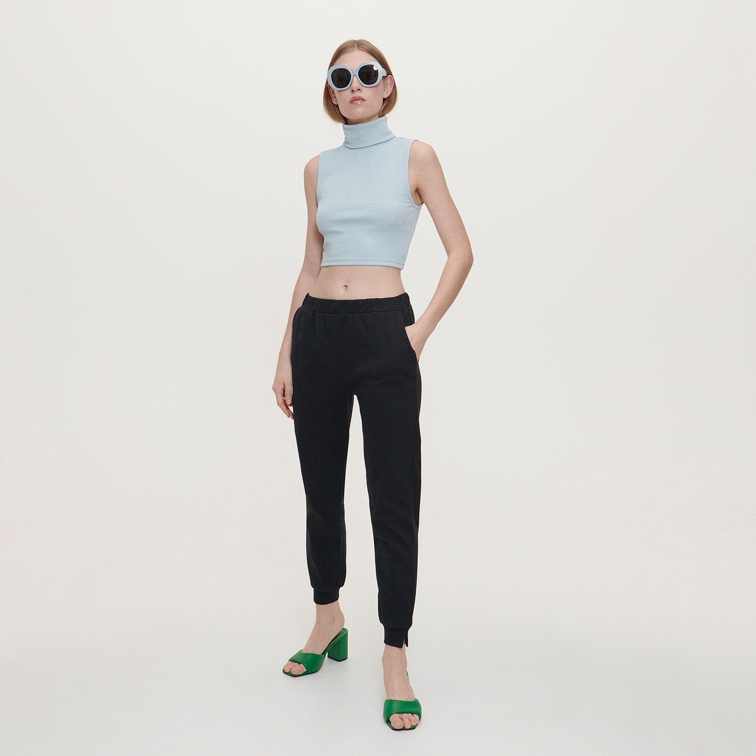Reserved – Pantaloni jogger din bumbac – Negru bumbac imagine noua 2022