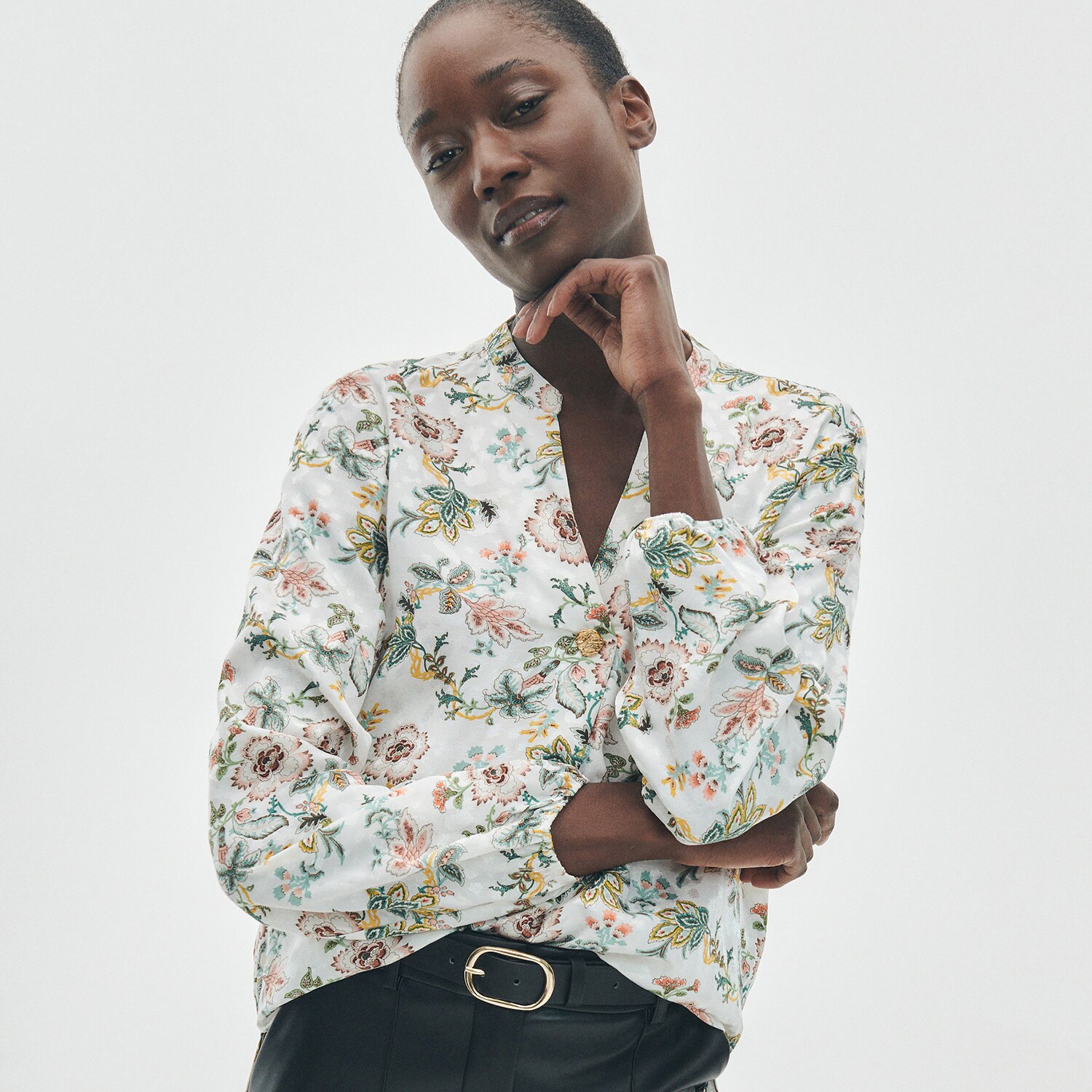 Reserved – Ladies` blouse – Ivory blouse imagine noua 2022