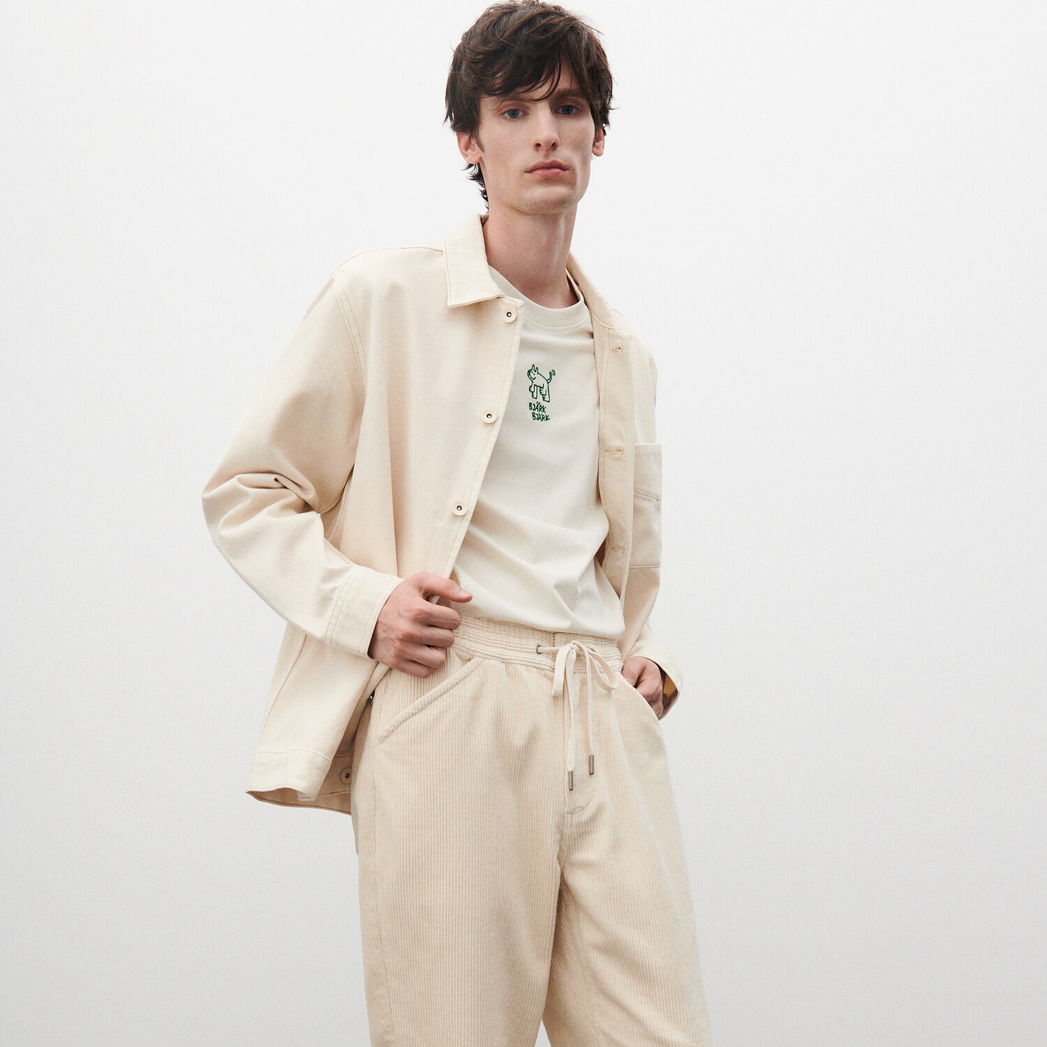 Reserved – Jachetă shacket din denim – Ivory clothes imagine noua 2022