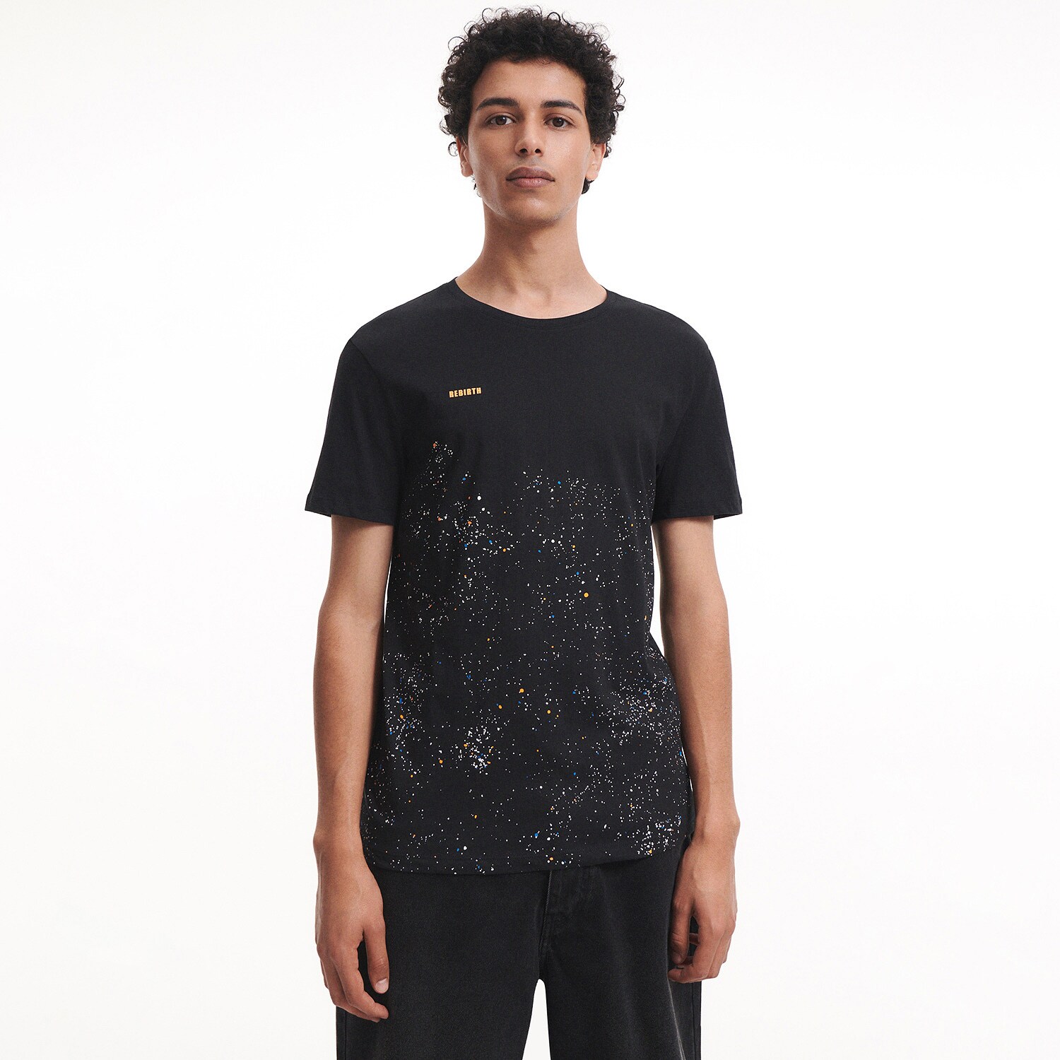 Reserved – T-shirt cu imprimeu minimalist – Negru clothes imagine noua 2022
