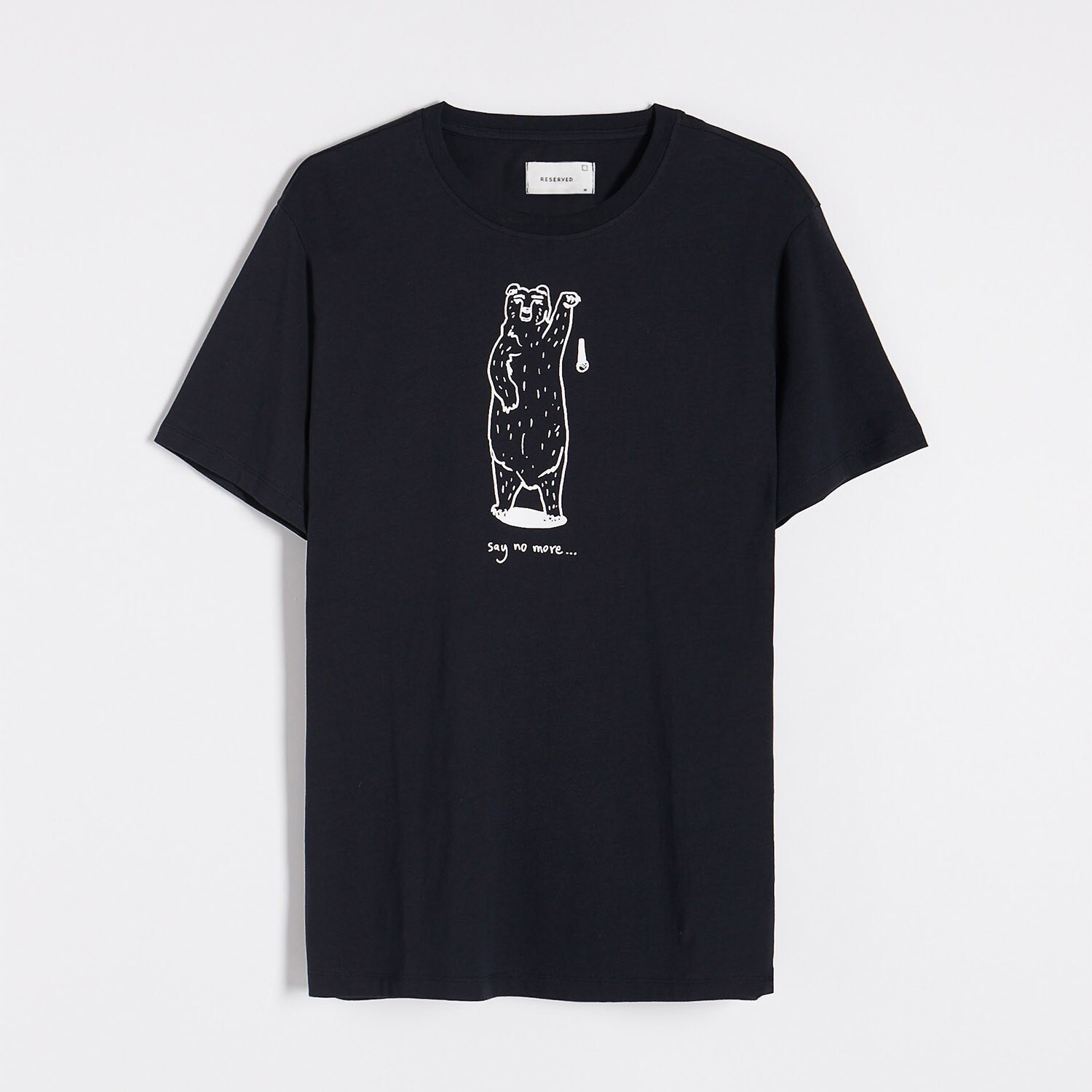Reserved – Tricou regular cu imprimeu – Negru clothes imagine noua 2022