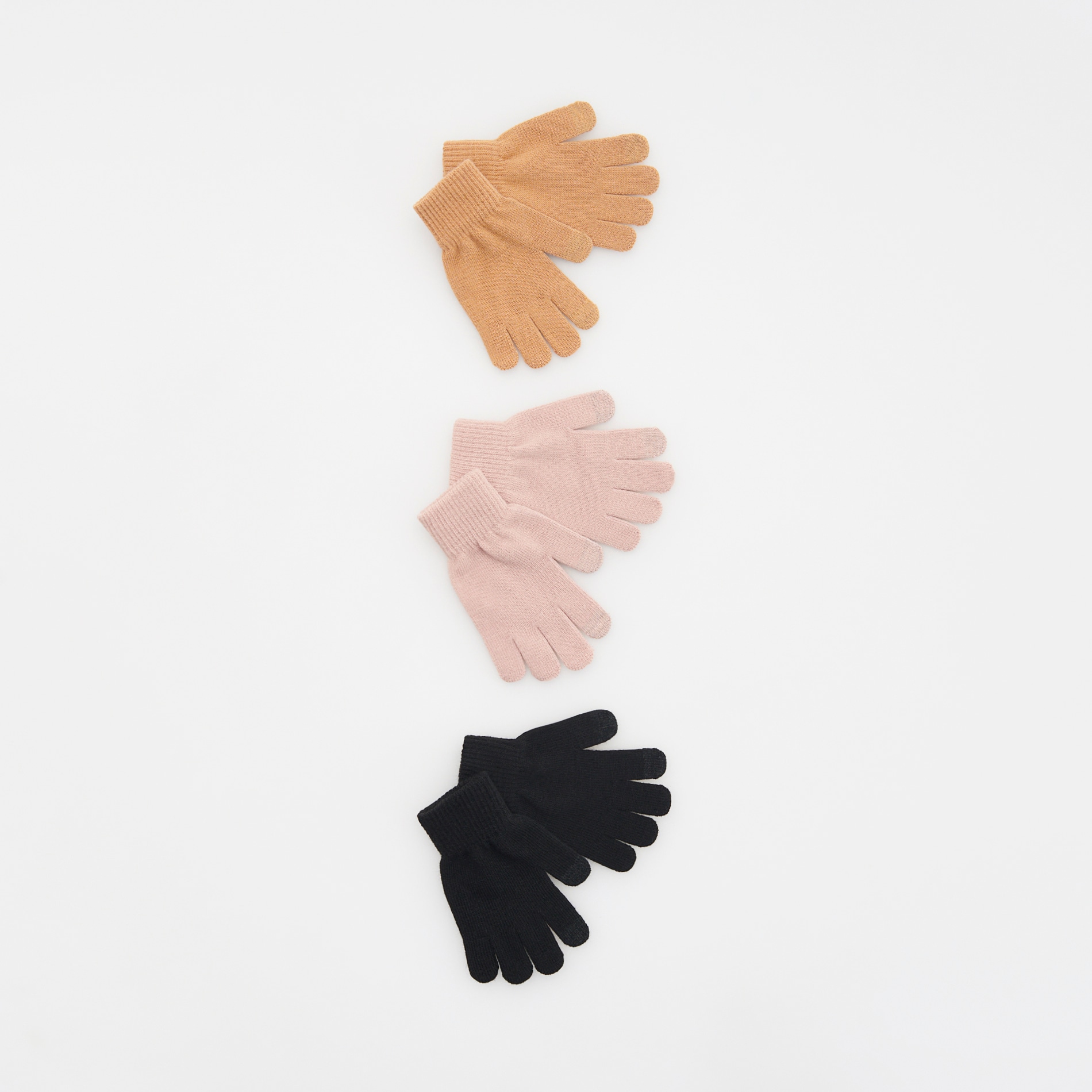 Levně Reserved - Barevné rukavice 3 pack - Růžová