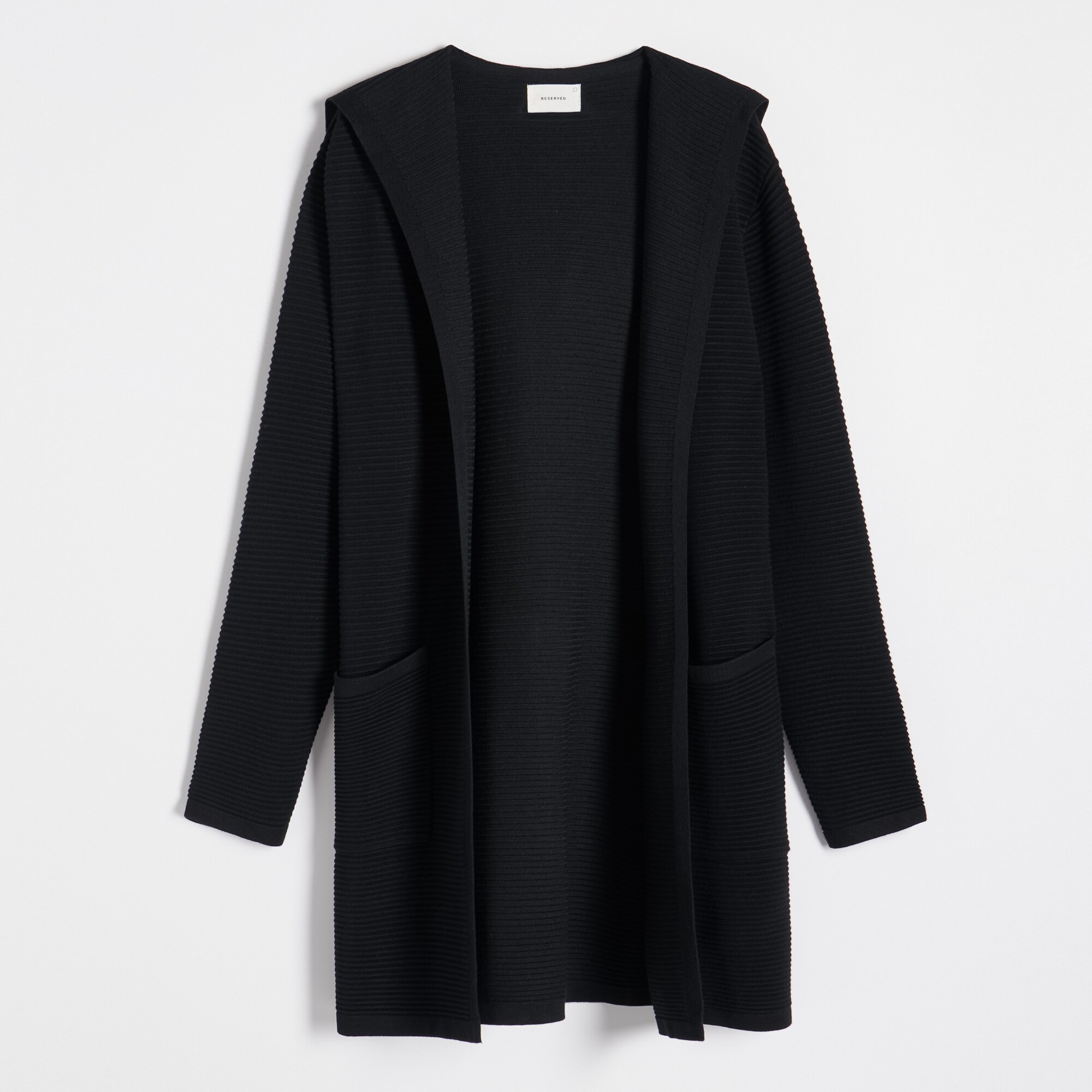 Reserved – Pulover lung cu glugă – Negru clothes imagine noua 2022