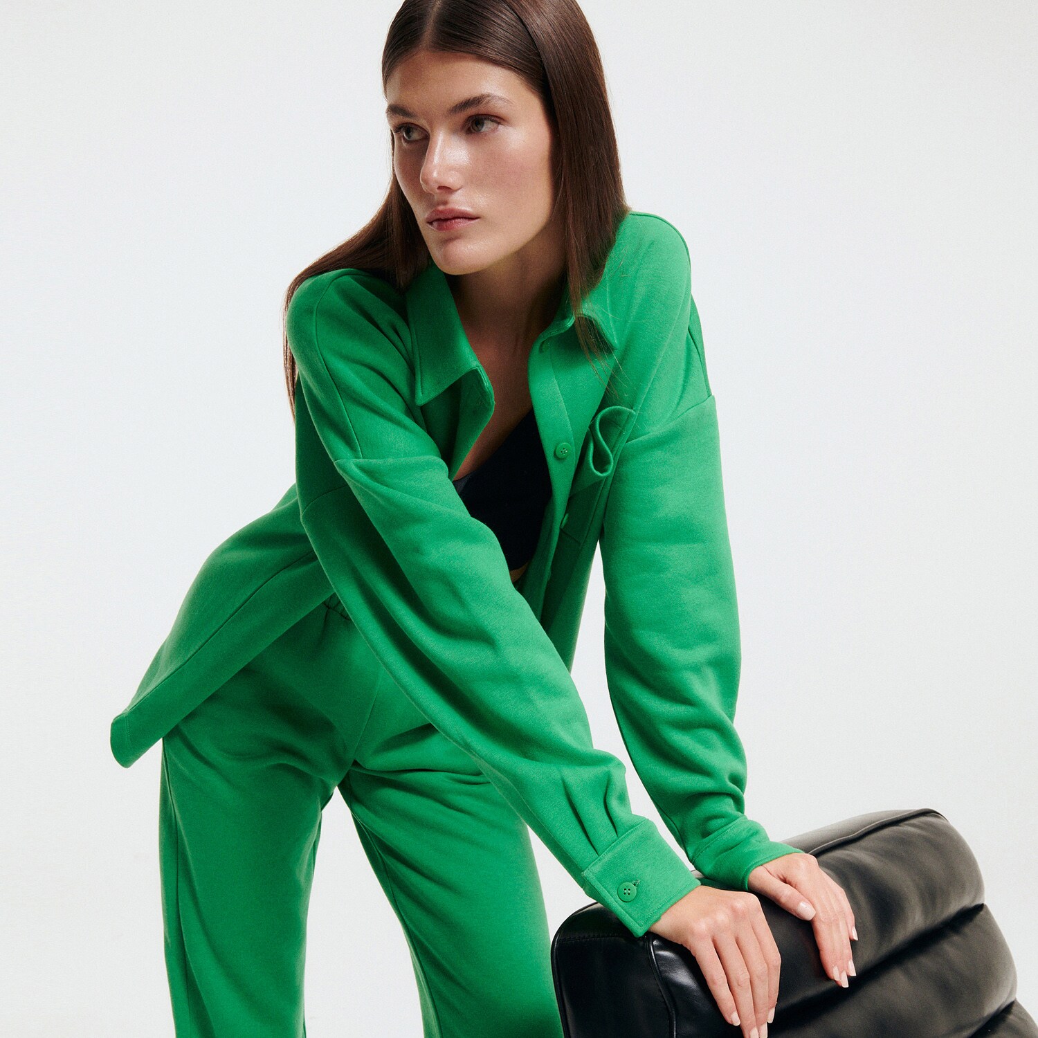Reserved – Jachetă shacket – Verde imagine noua 2022