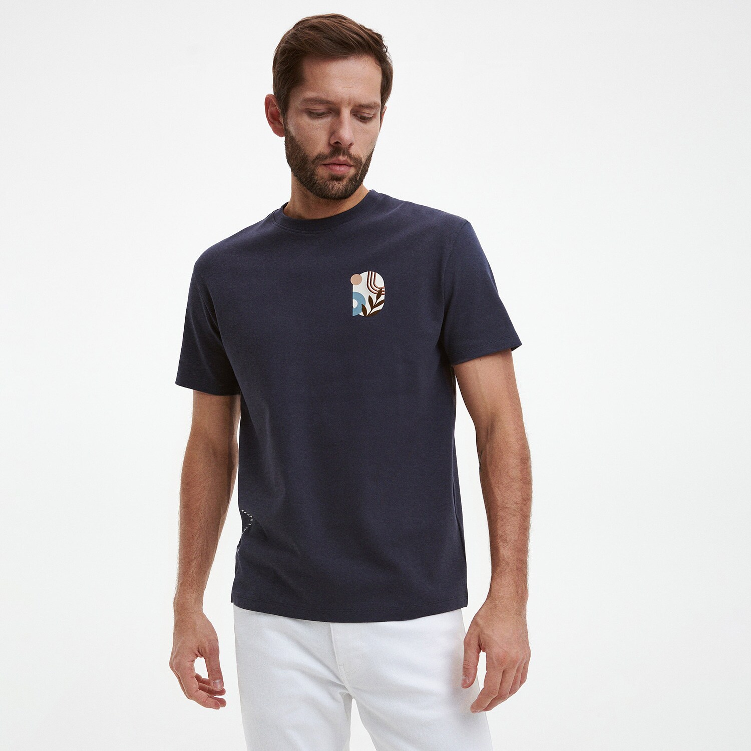Reserved – Tricou cu croială regular și imprimeu – Bleumarin bleumarin imagine noua 2022