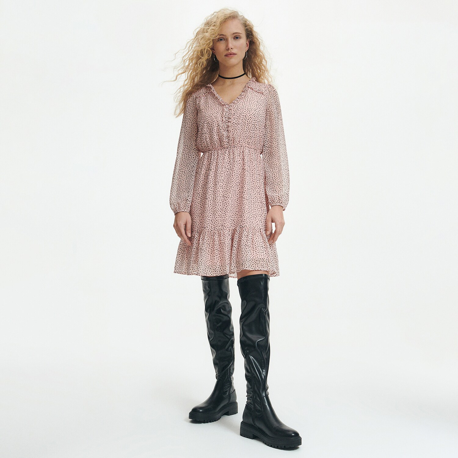 Reserved – Rochie mini cu volane – Roz clothes imagine noua 2022