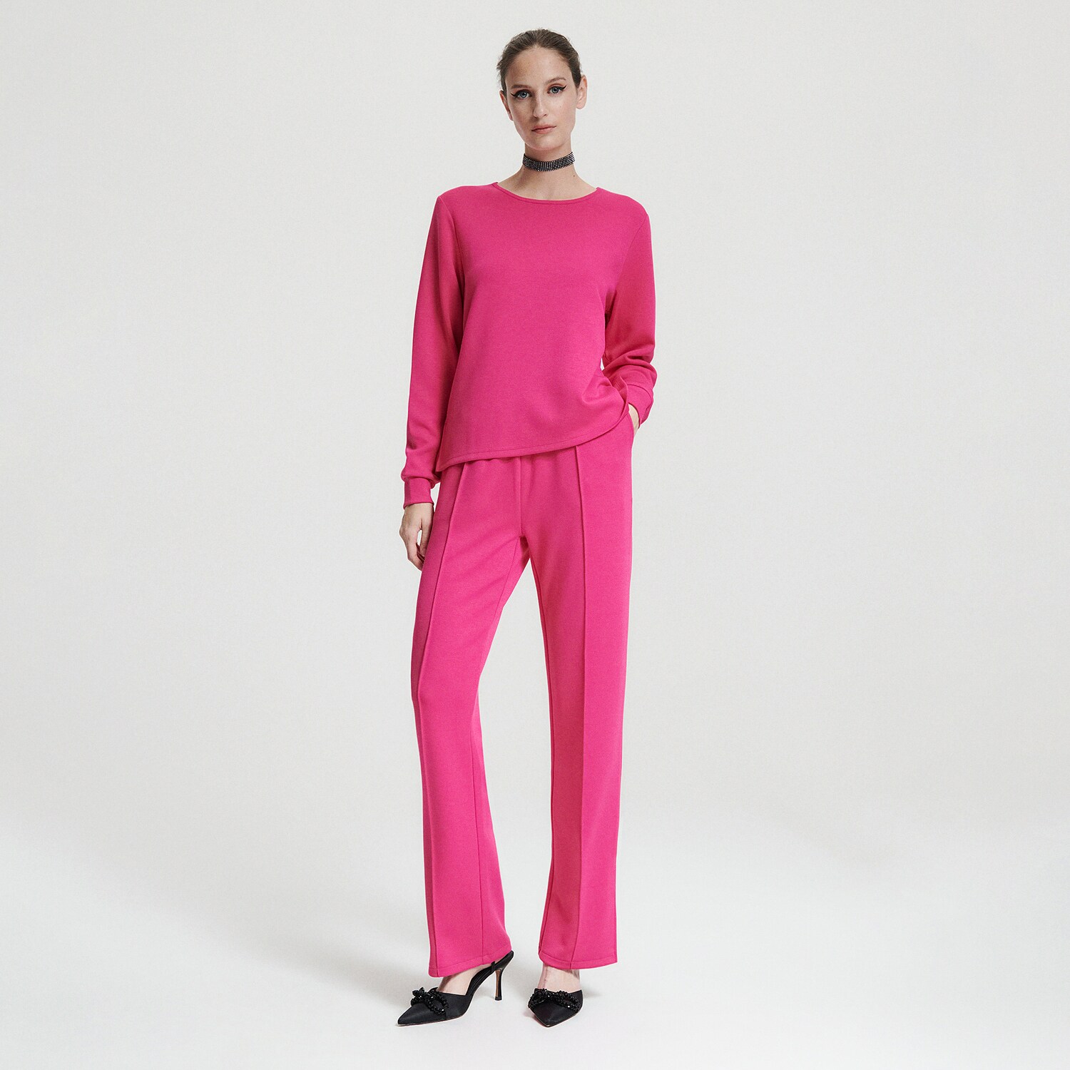 Reserved – Pantaloni la dungă – Roz clothes imagine noua 2022