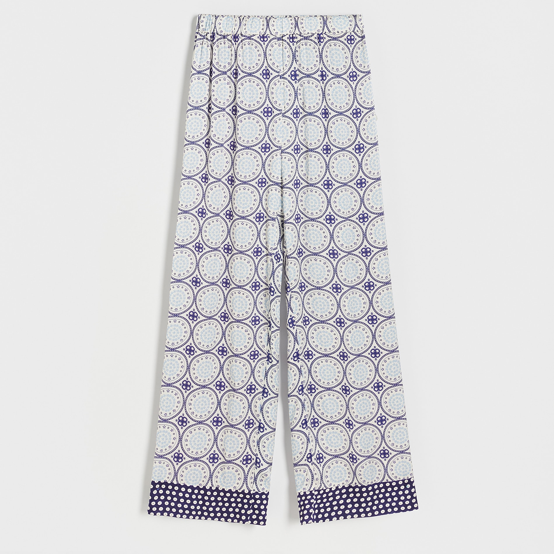 Levně Reserved - Viskózové kalhoty s nohavicemi s kontrastními lemy - Vícebarevná