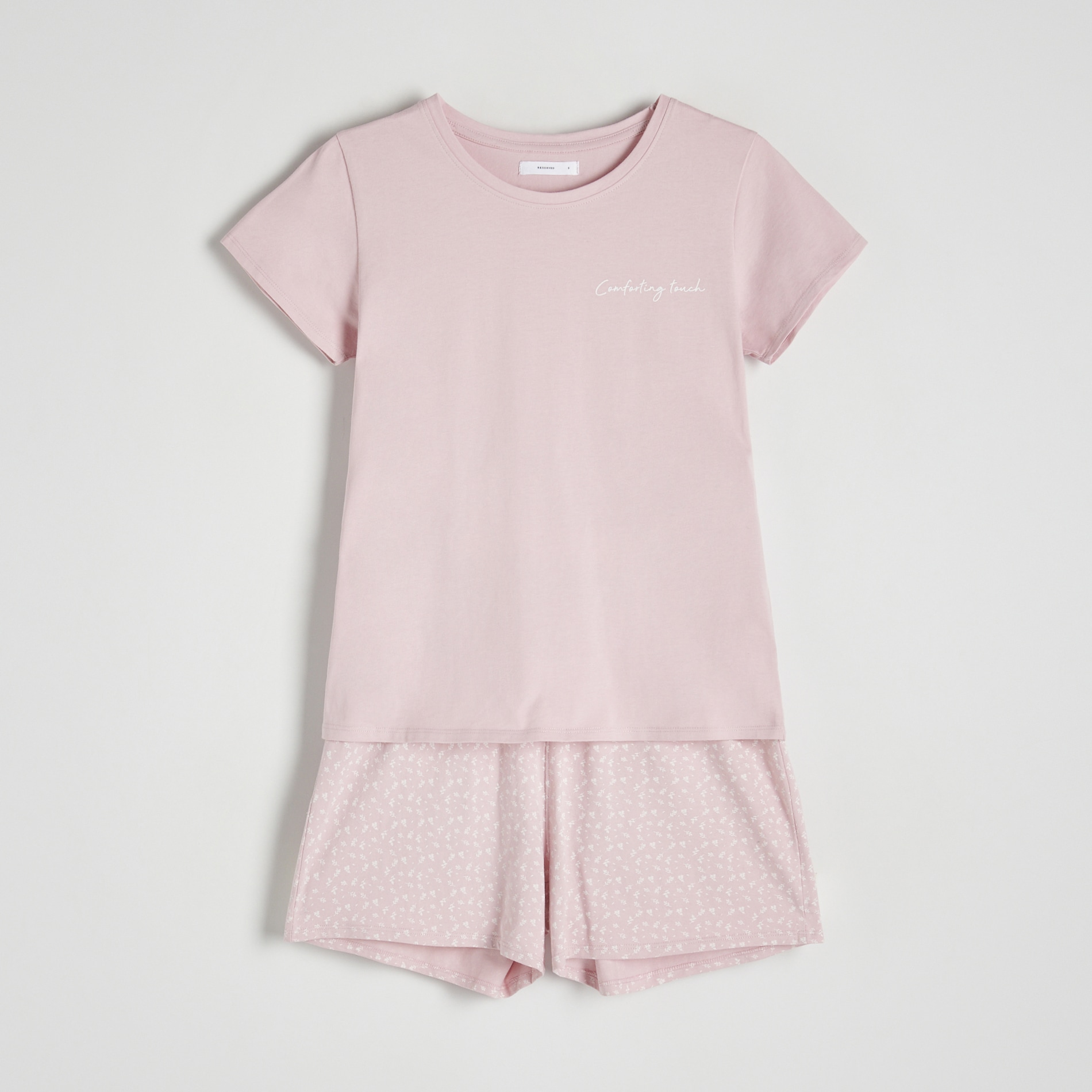 Levně Reserved - Dvoudílná bavlněná pyžamová souprava - Růžová