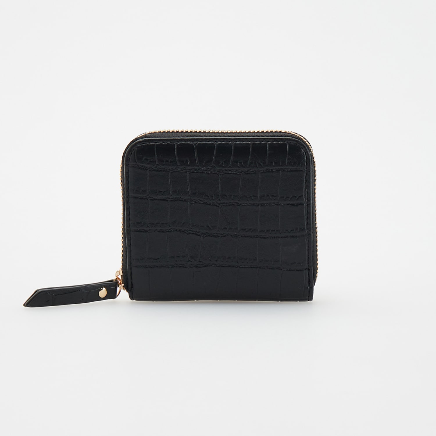 E-shop Reserved - Peňaženka na mince z imitácie hadej kože - Čierna