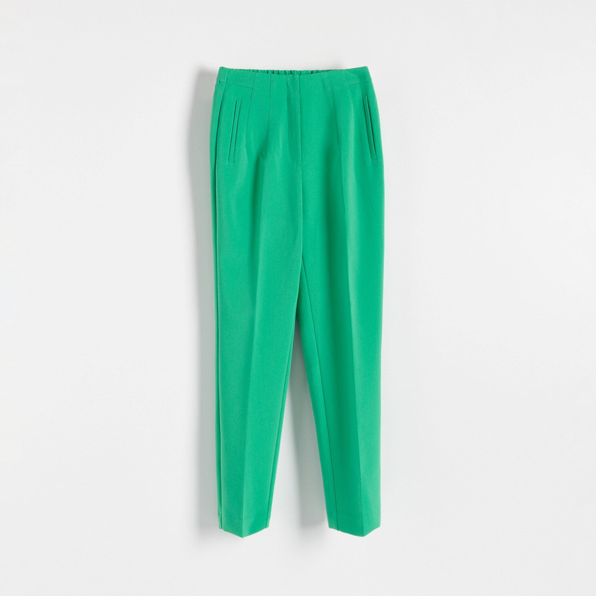 Reserved – Pantaloni eleganți, la dungă – Verde clothes imagine noua 2022