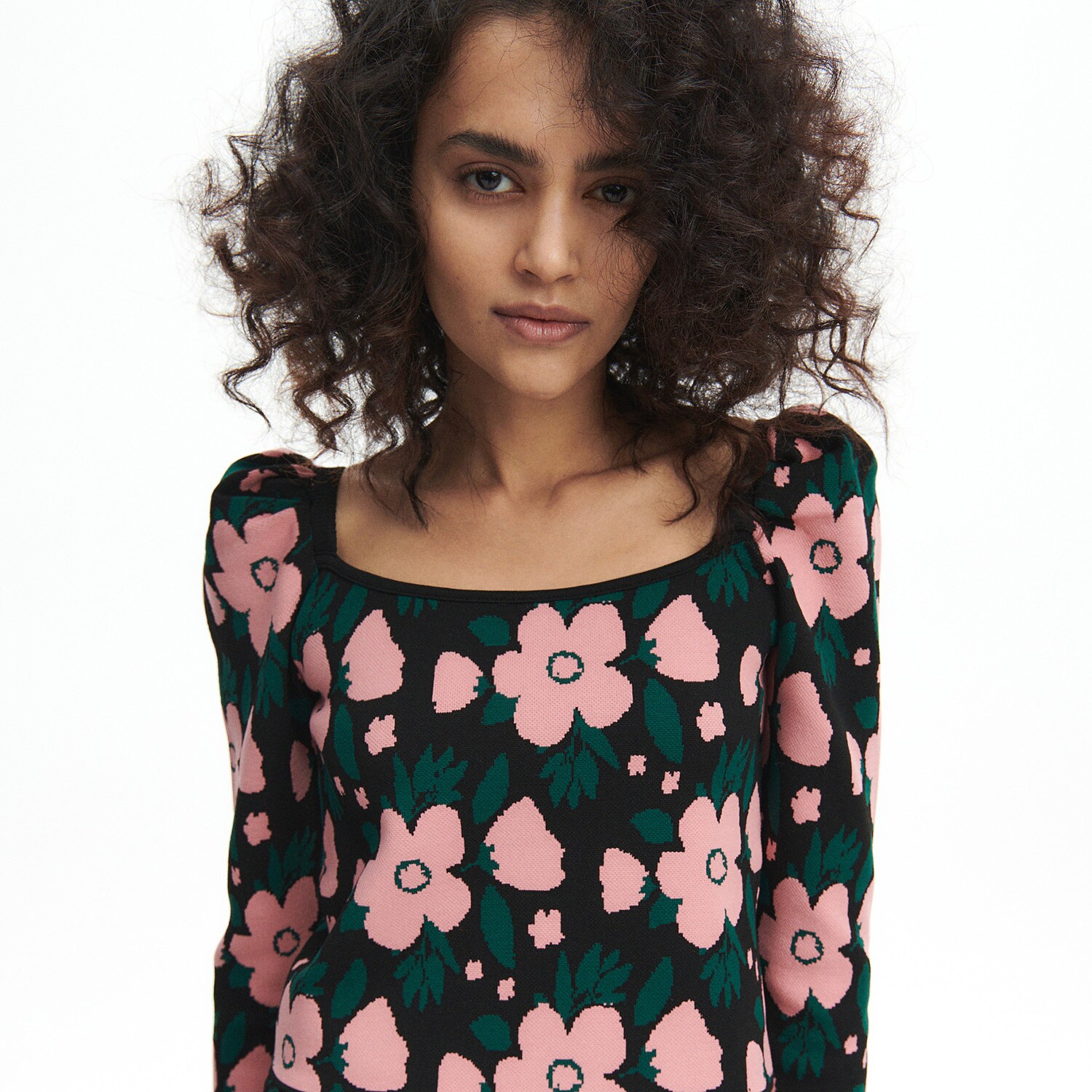 Reserved – Bluză jacard cu model floral – Multicolor Bluza imagine noua 2022