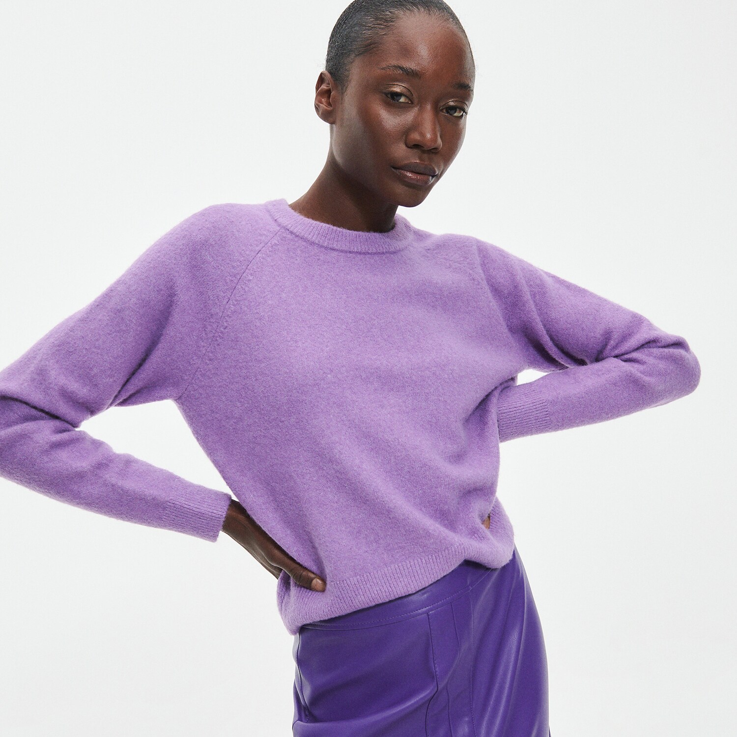 Reserved – Ladies` sweater – Violet clothes imagine noua 2022 2