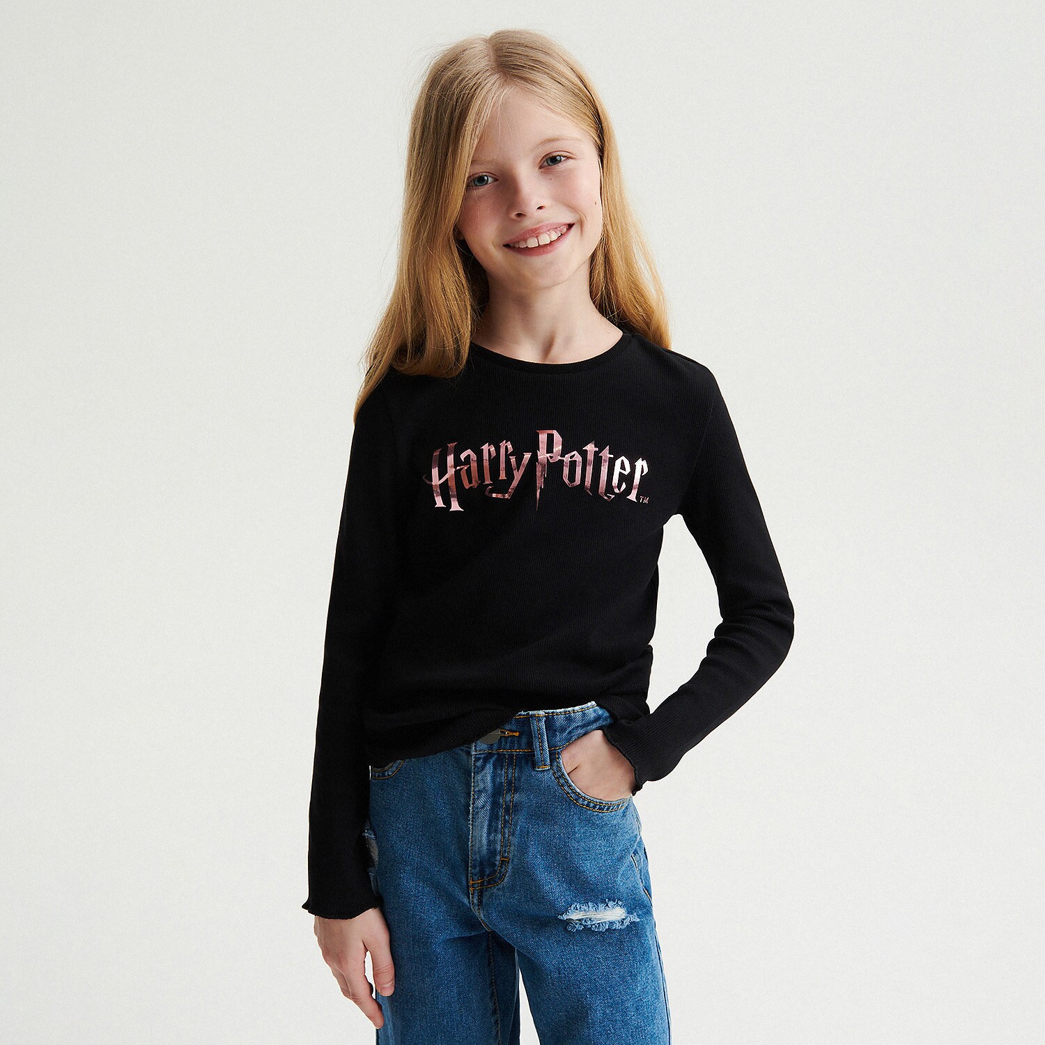 Reserved – Tricou cu imprimeu Harry Potter – Negru Girl imagine noua 2022