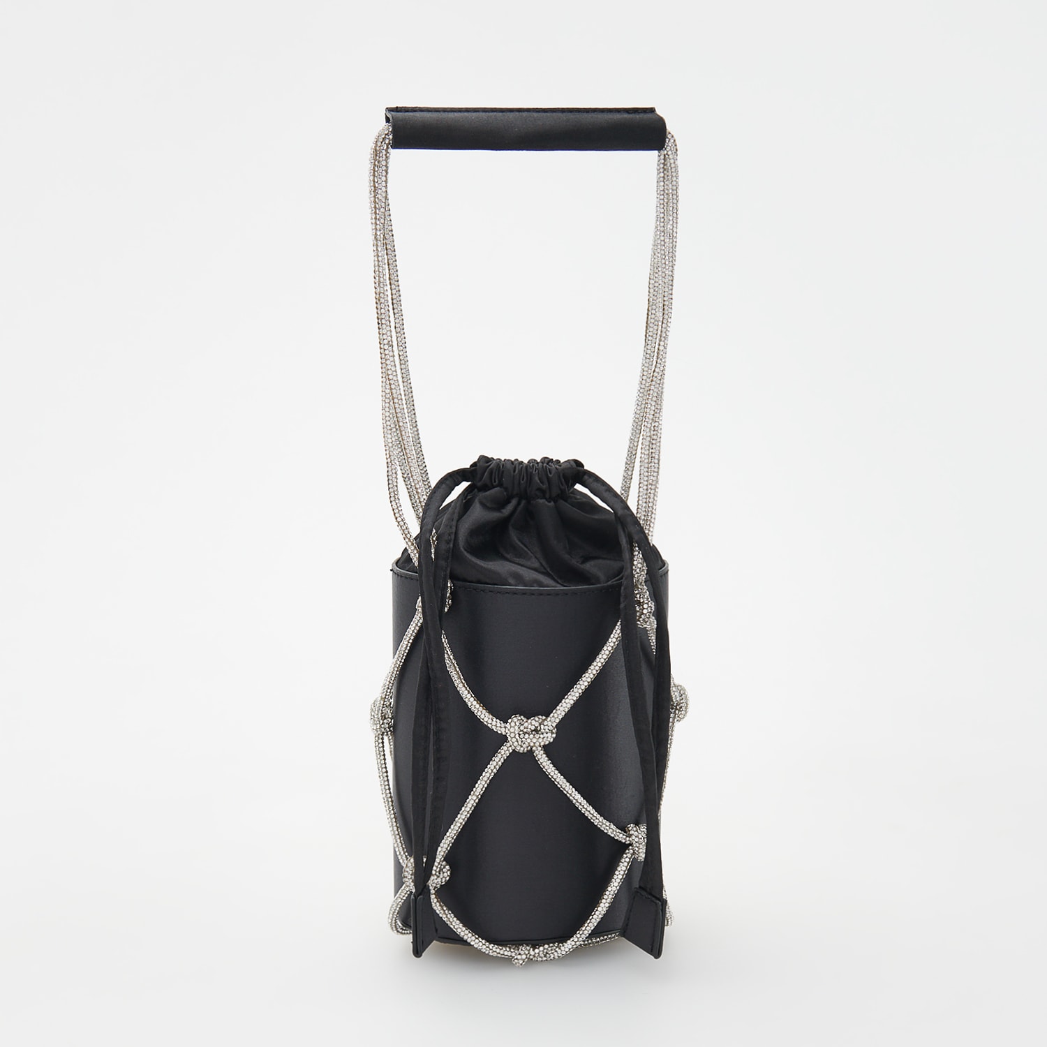 E-shop Reserved - Crossbody kabelka s bižutérnou aplikáciou - Čierna