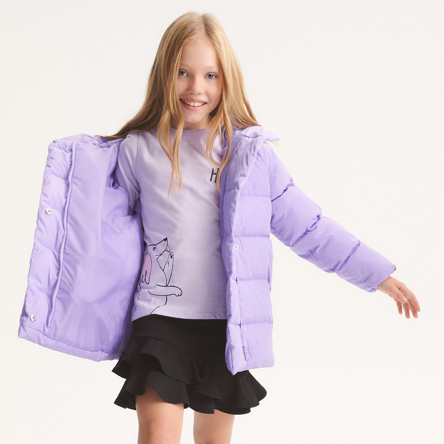 Reserved – Tricou din bumbac cu imprimeu – Violet bumbac imagine noua 2022