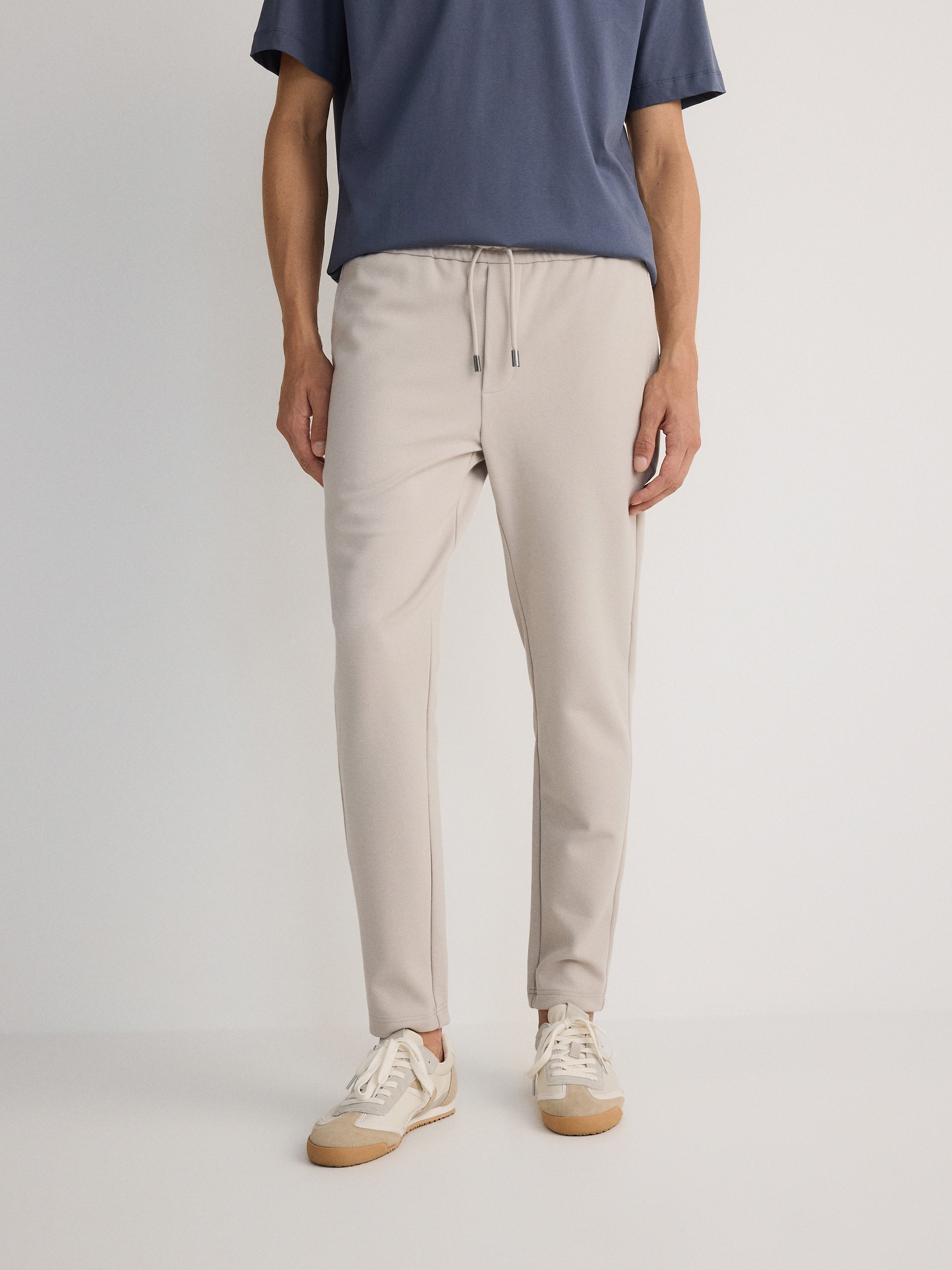 Reserved - Pantaloni slim fit con laccio - blu pallido