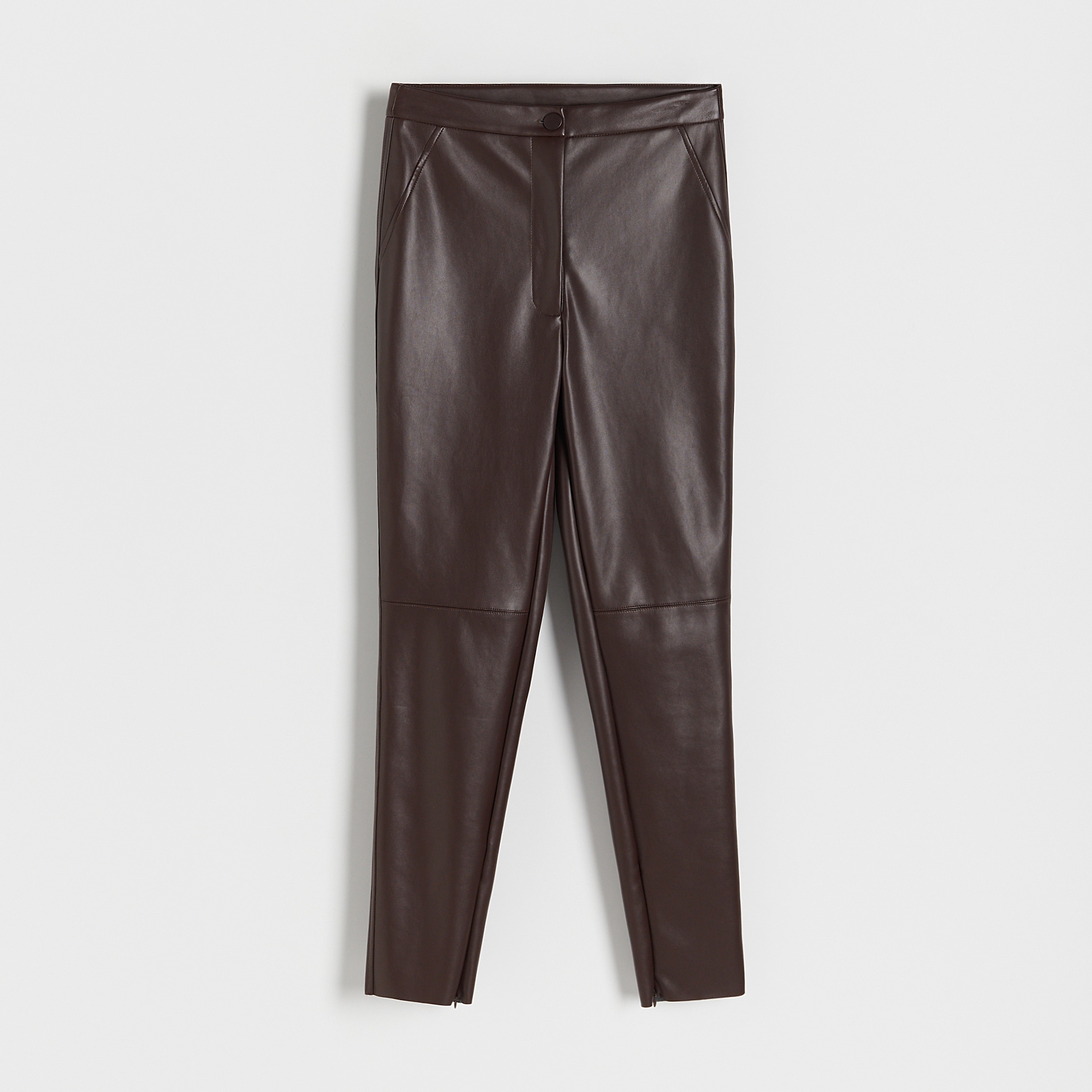 Reserved - Pantaloni din piele ecologică - Maro