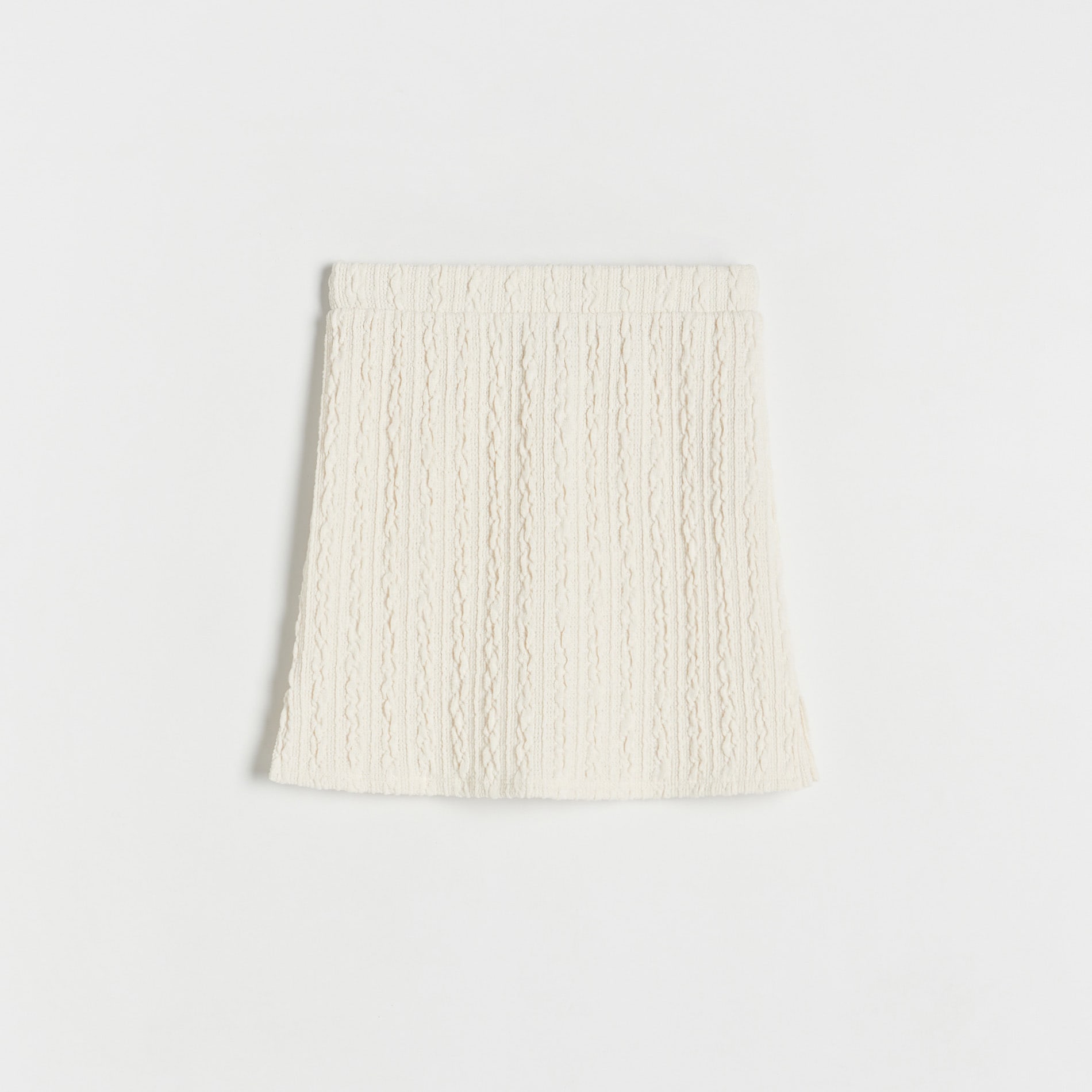 Reserved - Fustă din jerseu structurat - Ivory
