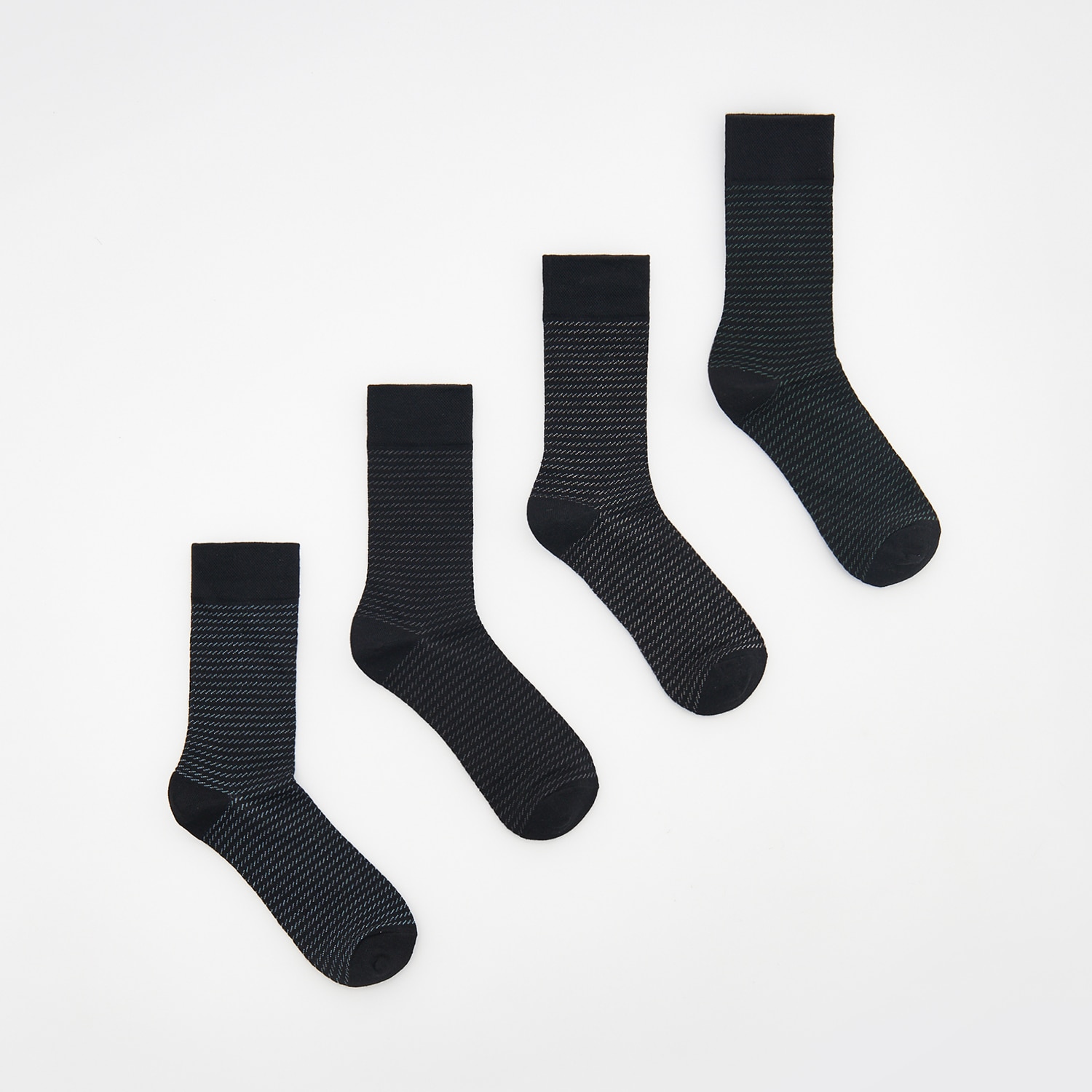 Reserved - Set de 4 perechi de șosete cu model - Negru