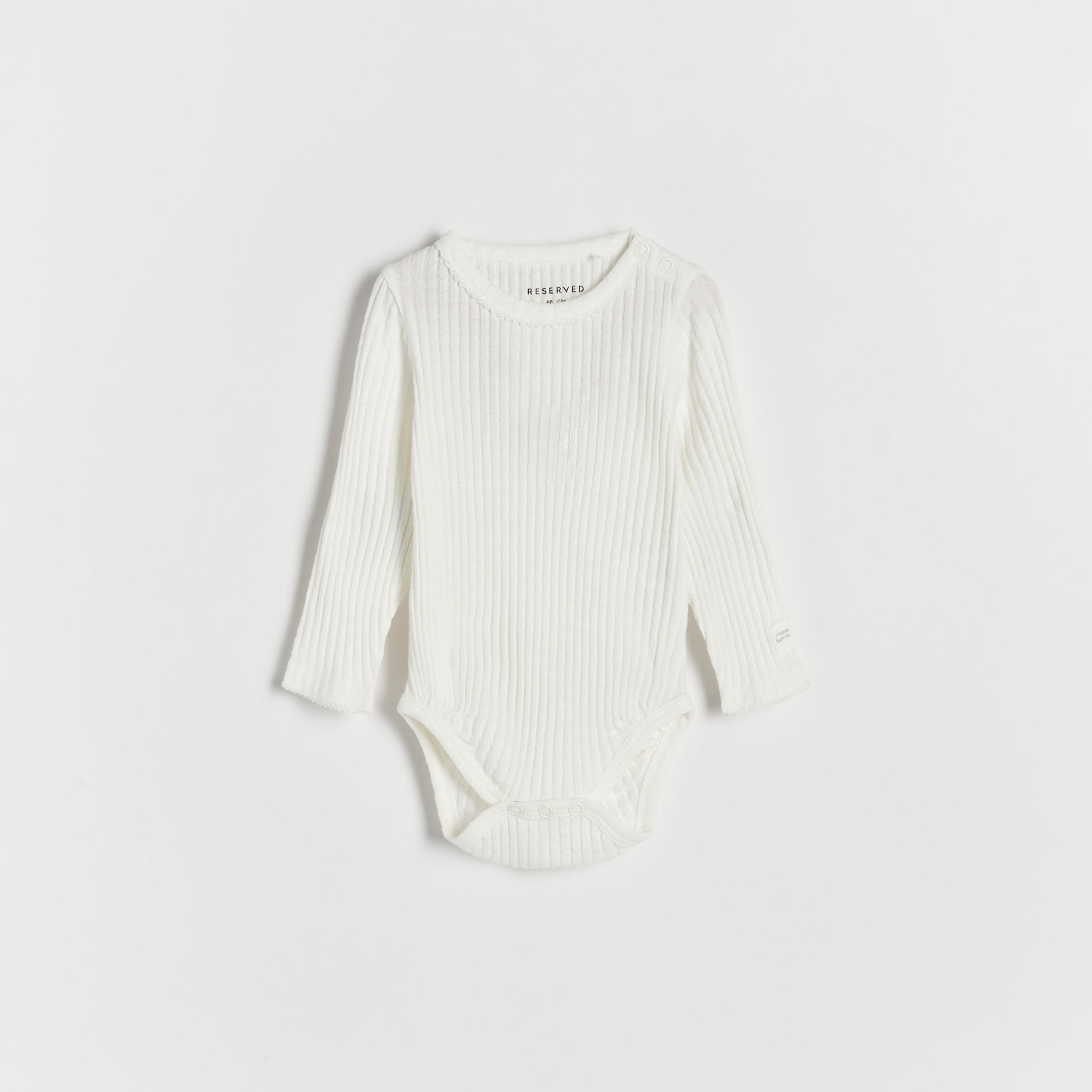 Reserved - Body din tricot striat de bumbac - Ivory