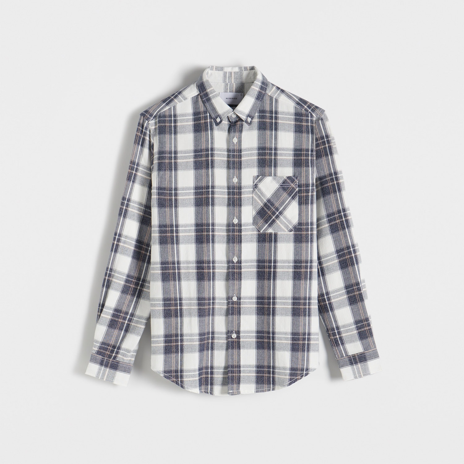 E-shop Reserved - Károvaná košeľa regular fit - Tmavomodrá