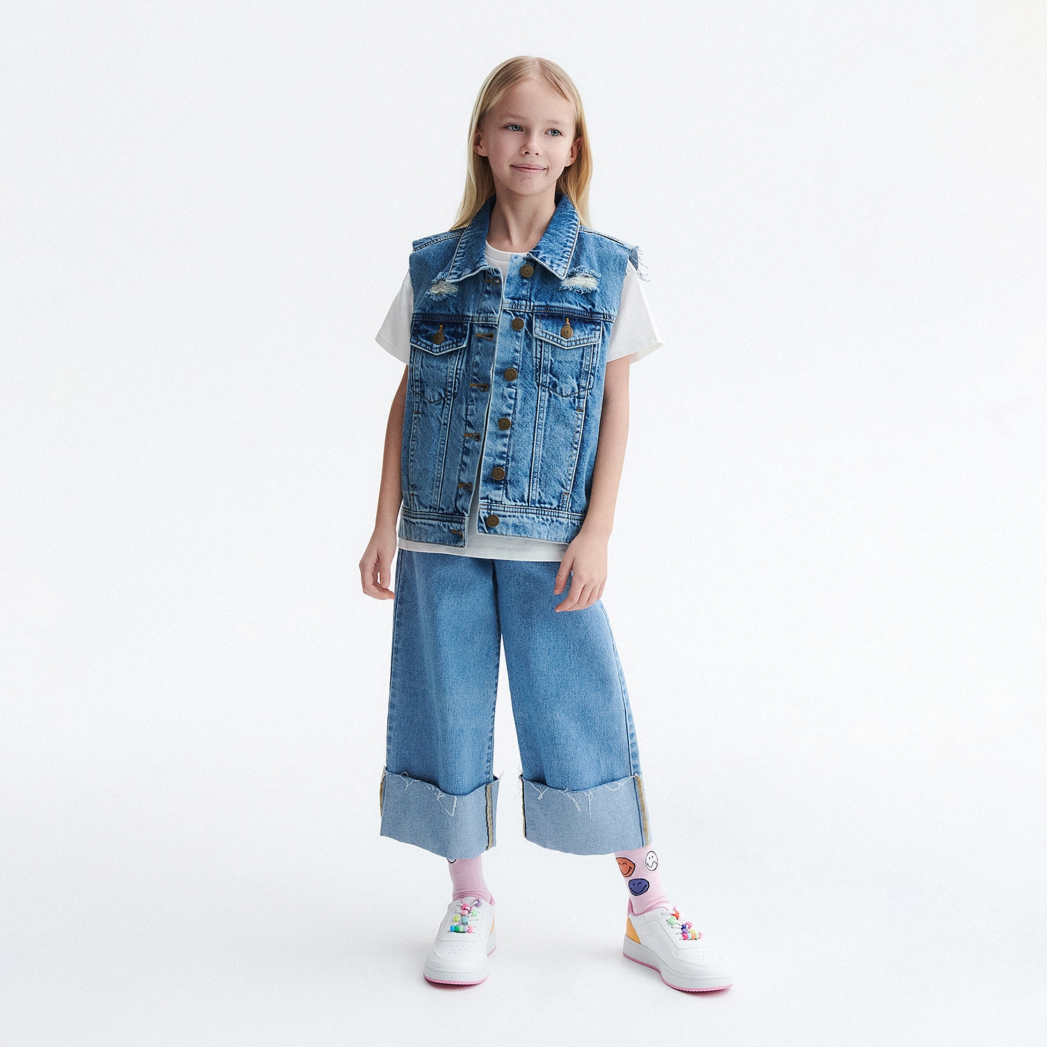 Reserved – Pantaloni classic denim wide leg – Albastru Albastru imagine noua 2022