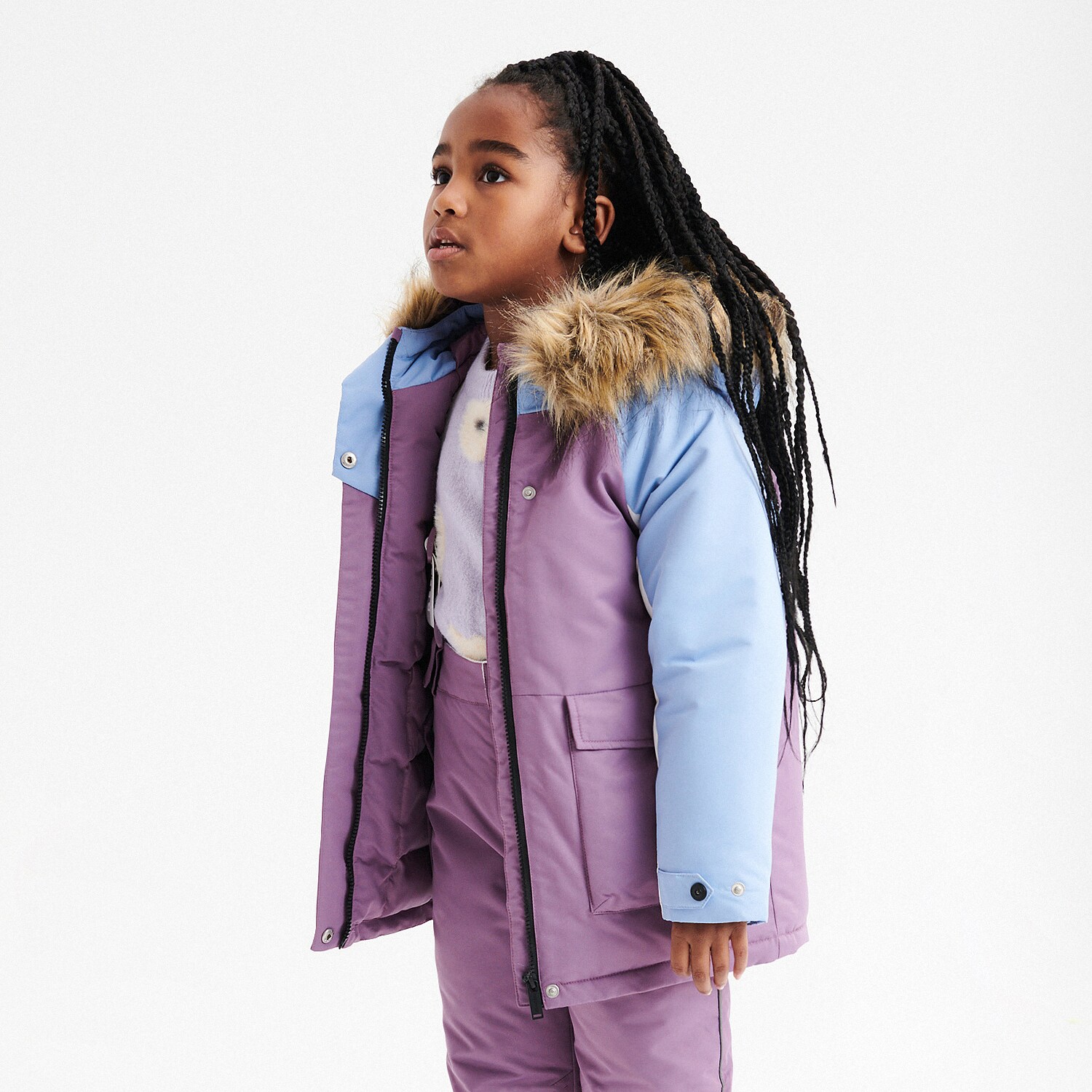 Reserved – Jachetă căptușită, cu glugă – Violet captusita imagine noua 2022