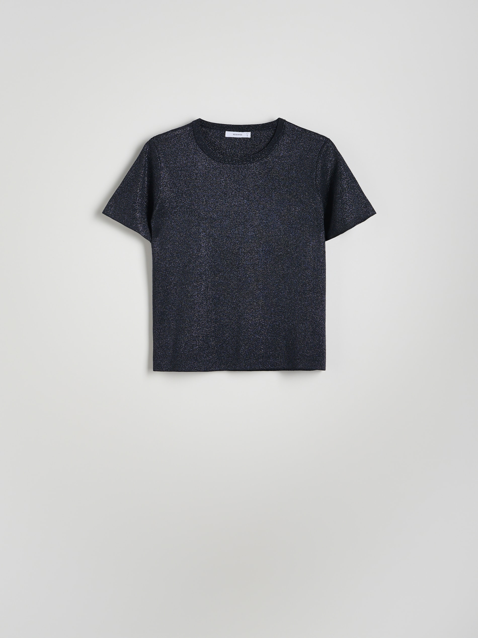 Reserved - Camiseta con mezcla de hilo metalizado - azul marino