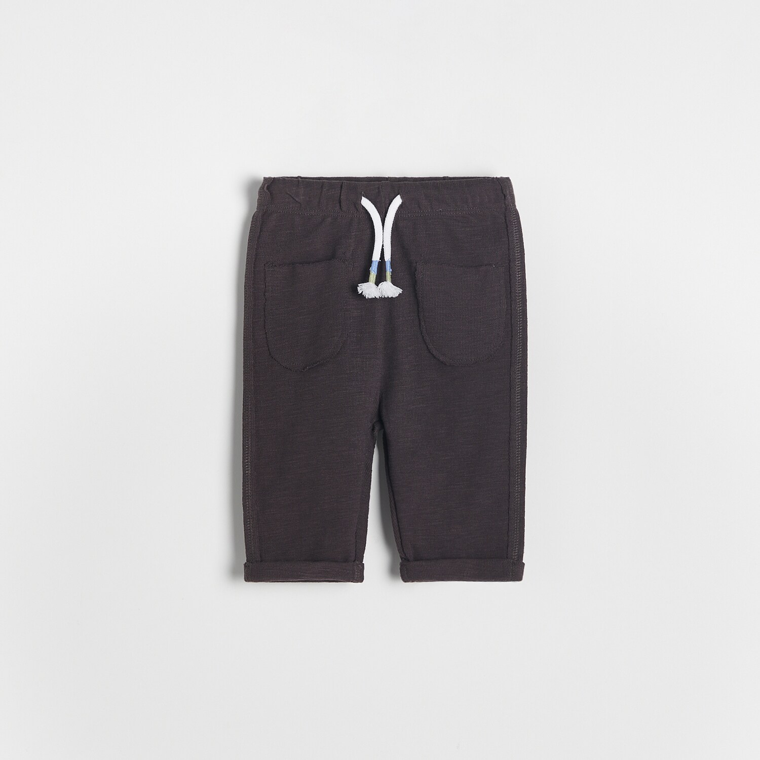 Reserved – Pantaloni din tricot, cu structură și buzunare – Gri bottoms imagine noua 2022