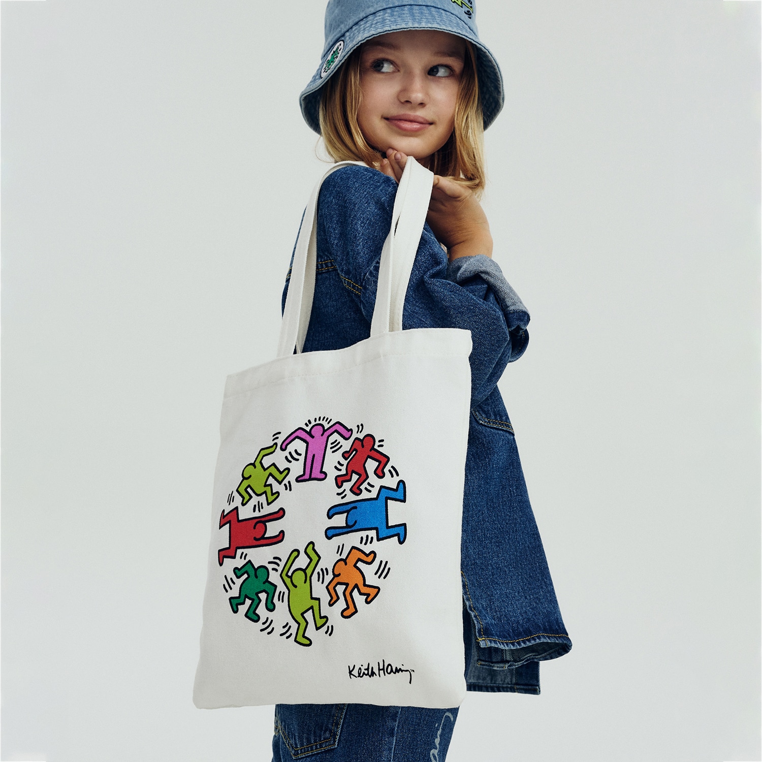Levně Reserved - Mikina Keith Haring - Krémová