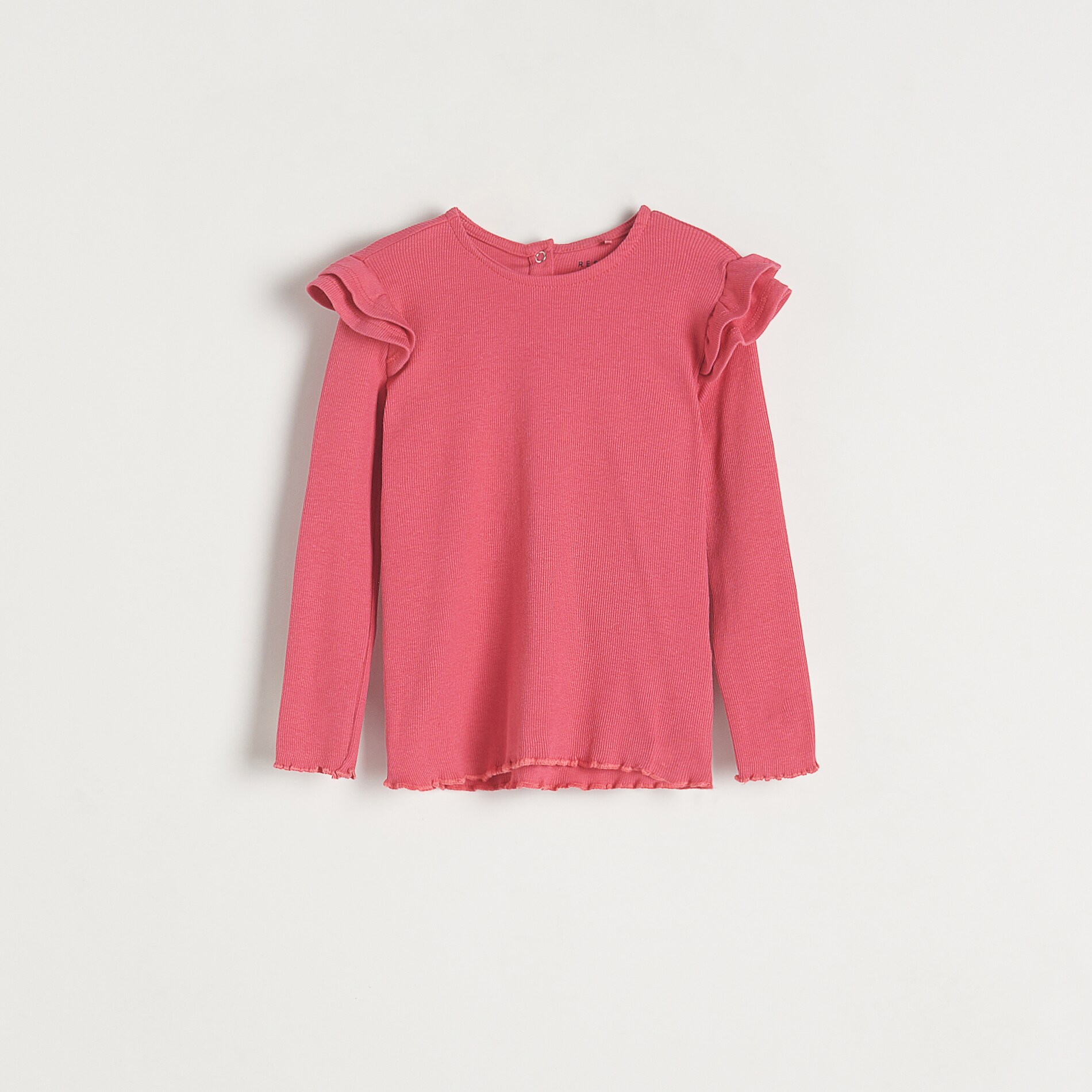 Reserved – Tricou cu mânecă lungă și volănașe – Violet baby imagine noua 2022