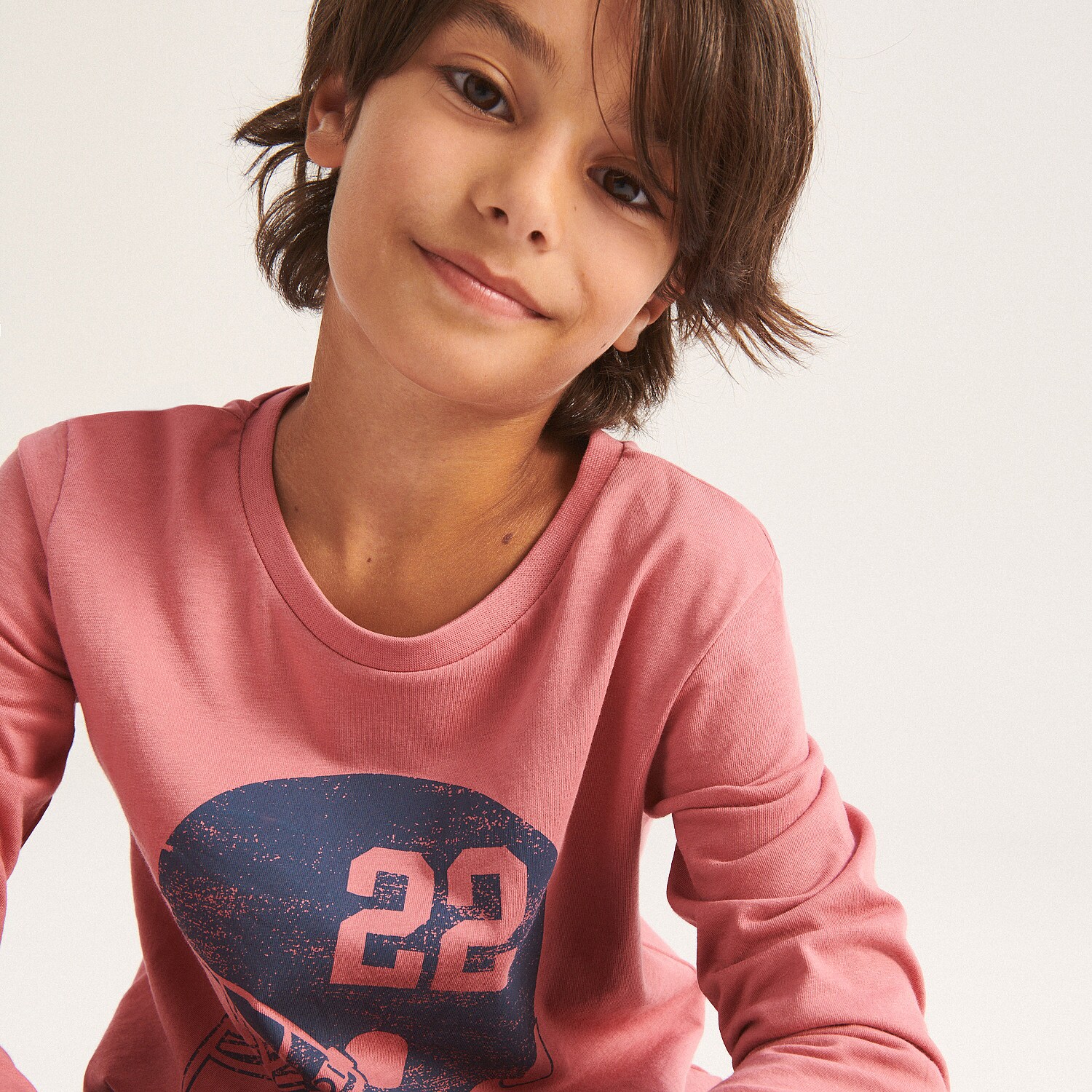 Reserved – Tricou cu mânecă lungă și imprimeu – Roz Boy imagine noua 2022
