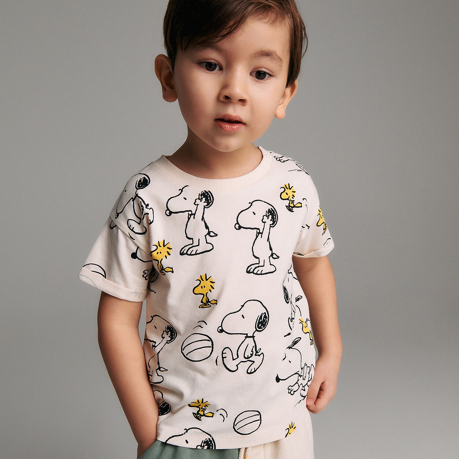 Reserved – Tricou Snoopy din bumbac – Ivory baby imagine noua 2022