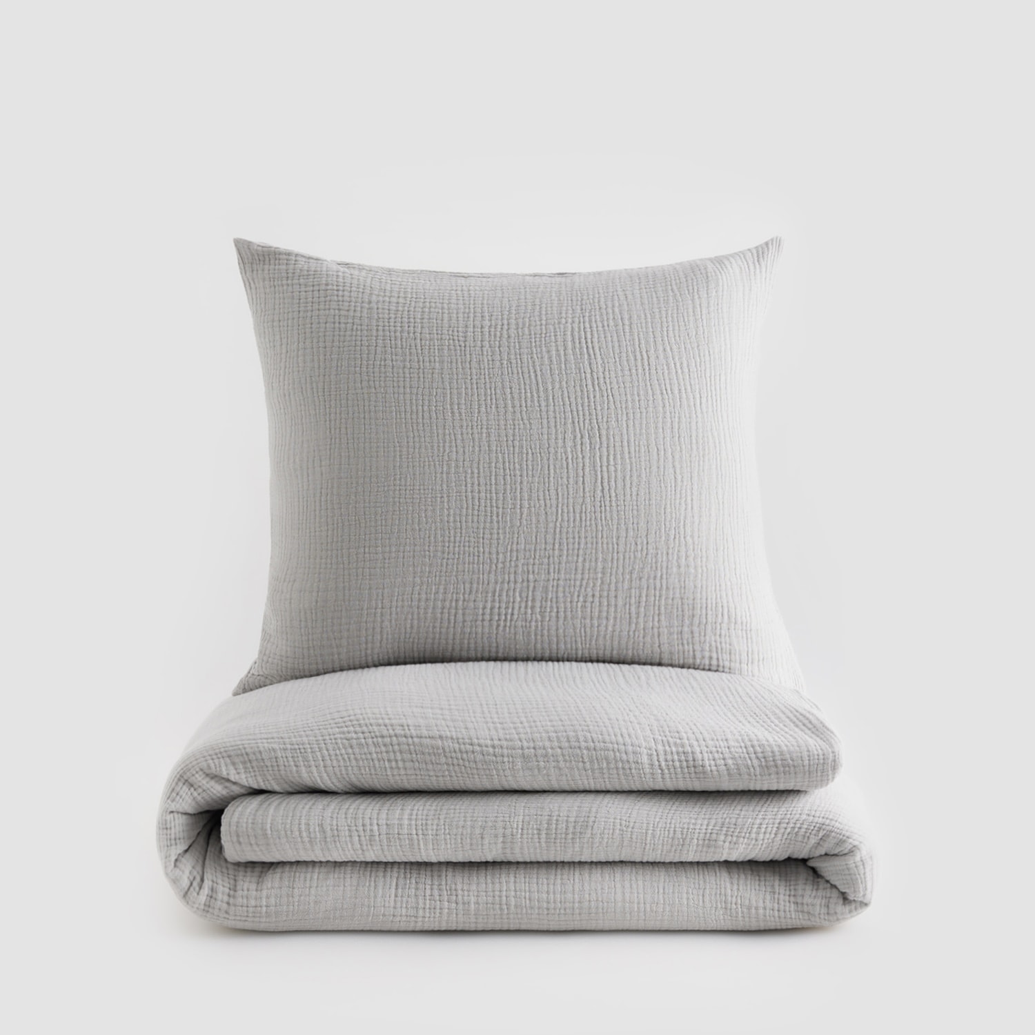 E-shop Reserved - Mušelínová bavlnená posteľná súprava - Svetlošedá