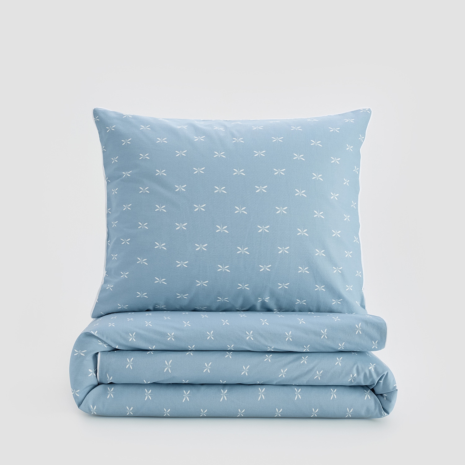 E-shop Reserved - Vzorovaná bavlnená posteľná súprava - Modrá