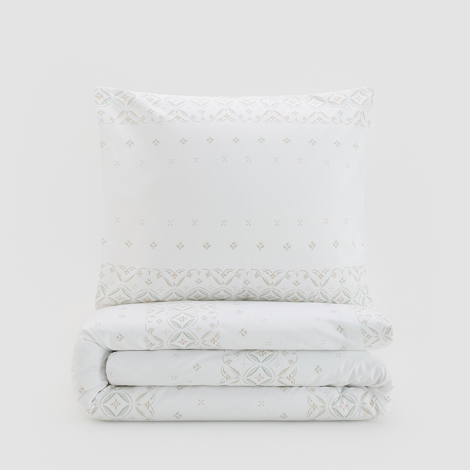 E-shop Reserved - Vzorovaná bavlnená posteľná súprava - Krémová